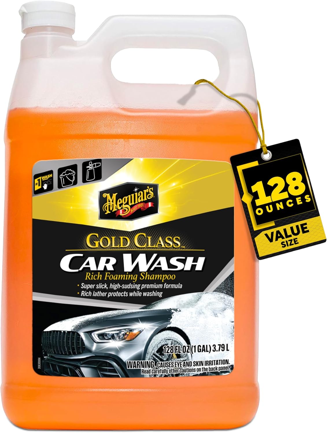 Detalle de Meguiar’s Gold Class Foaming Car Wash Cleaner (Gold Class) — Foam Cannon Ready, 5:1 Dilution