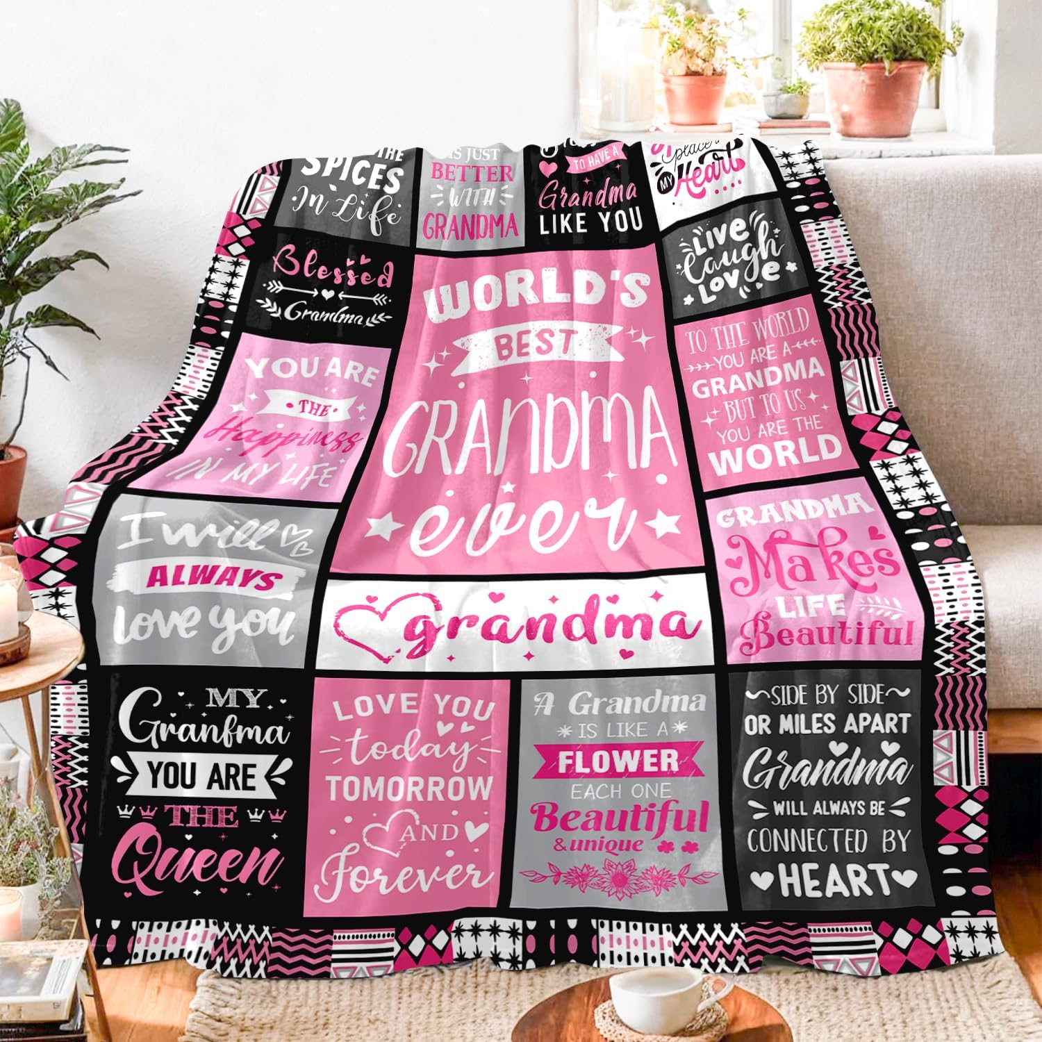 Thumbnail 2 de Warmiso Grandma Birthday Gifts – World's Best Grandma Ever Blanket (50x60 in)