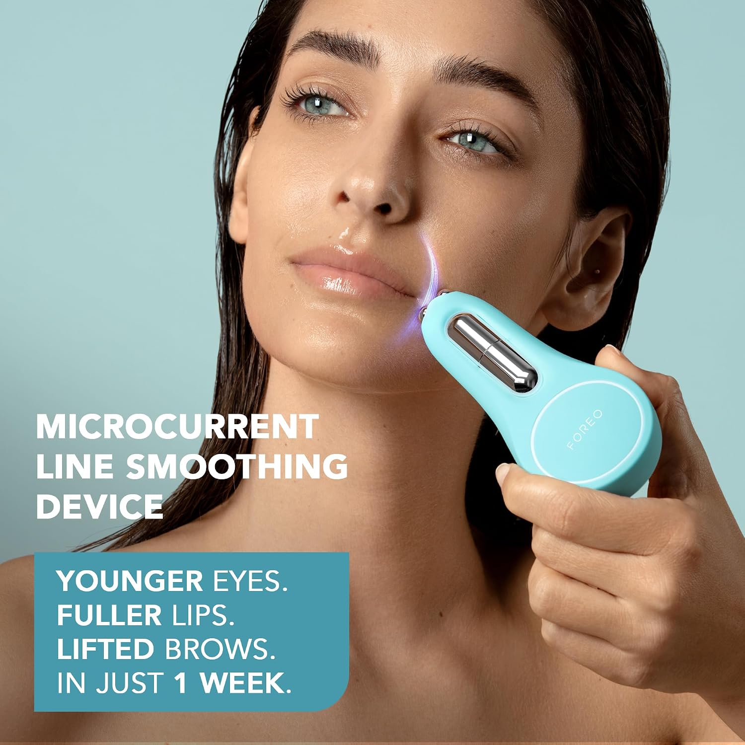 Detalle de FOREO Bear 2 Eyes & Lips: Microcurrent Face Lifter for Eyes & Lips (Arctic Blue)