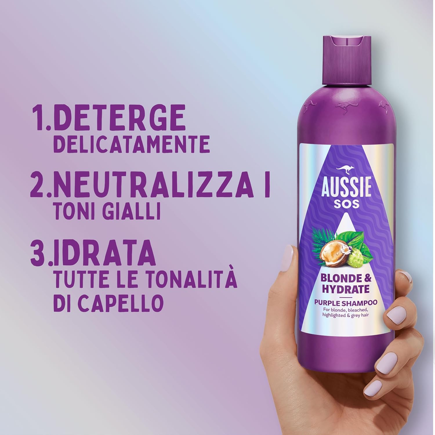 Detalle 2 de Aussie SOS Blonde 500ml shampoo antigiallo