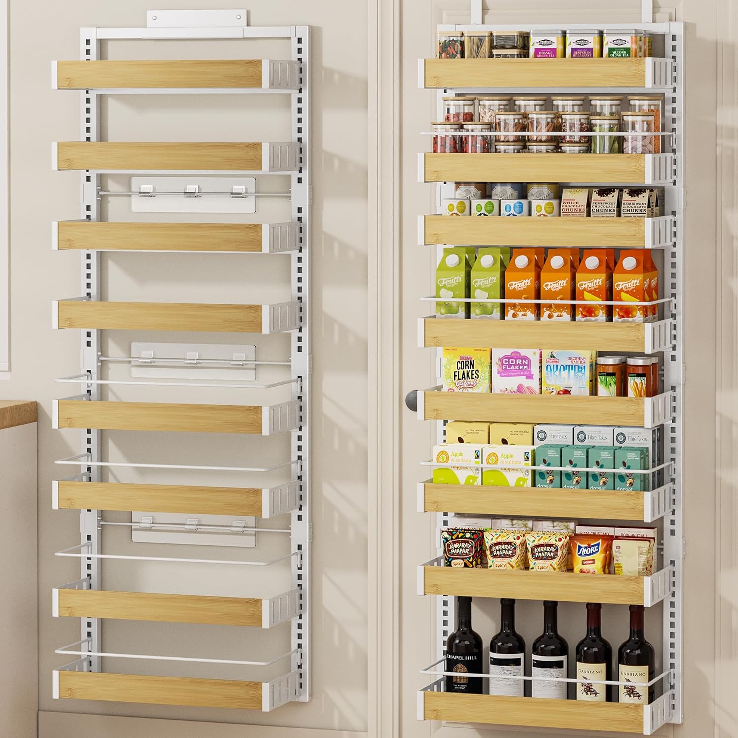 Detalle de POKIPO 8 Tier Over The Door Pantry Organizer (2-in-1 wall mount or hanging spice rack)
