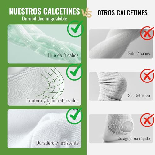 Thumbnail 4 de Effeet calcetines tobilleros de bambú (10 pares), blancos, 43-46