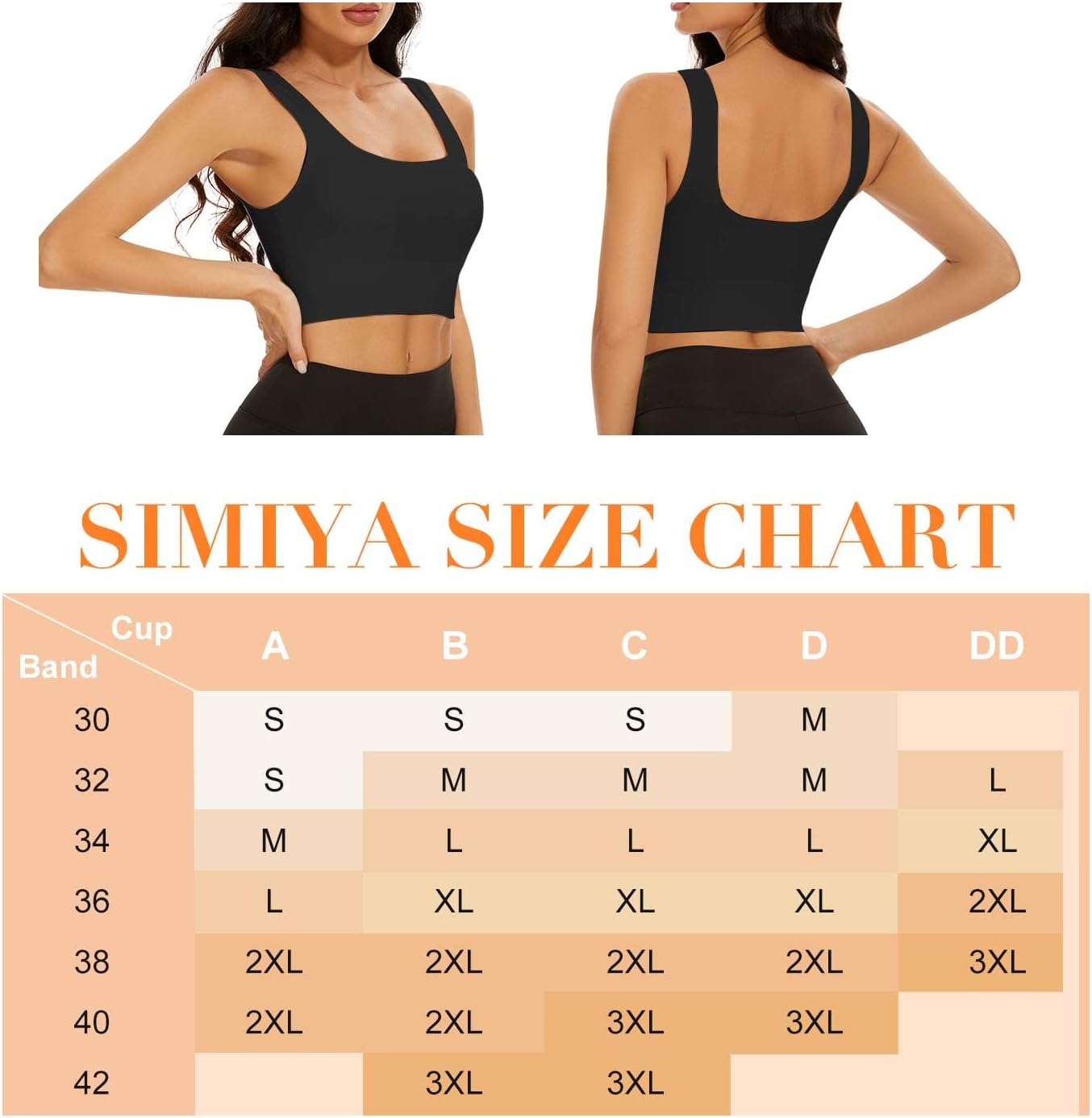 Detalle de SIMIYA Sports Bra Women Seamless Crop Top with Removable Pads
