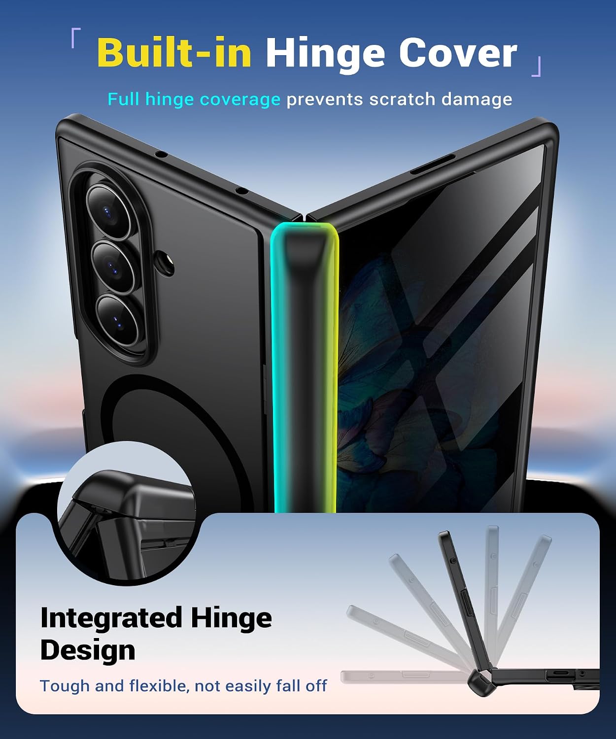 Thumbnail 6 de BERFY Samsung Galaxy Z Fold 7 privacy case with 2 kickstands