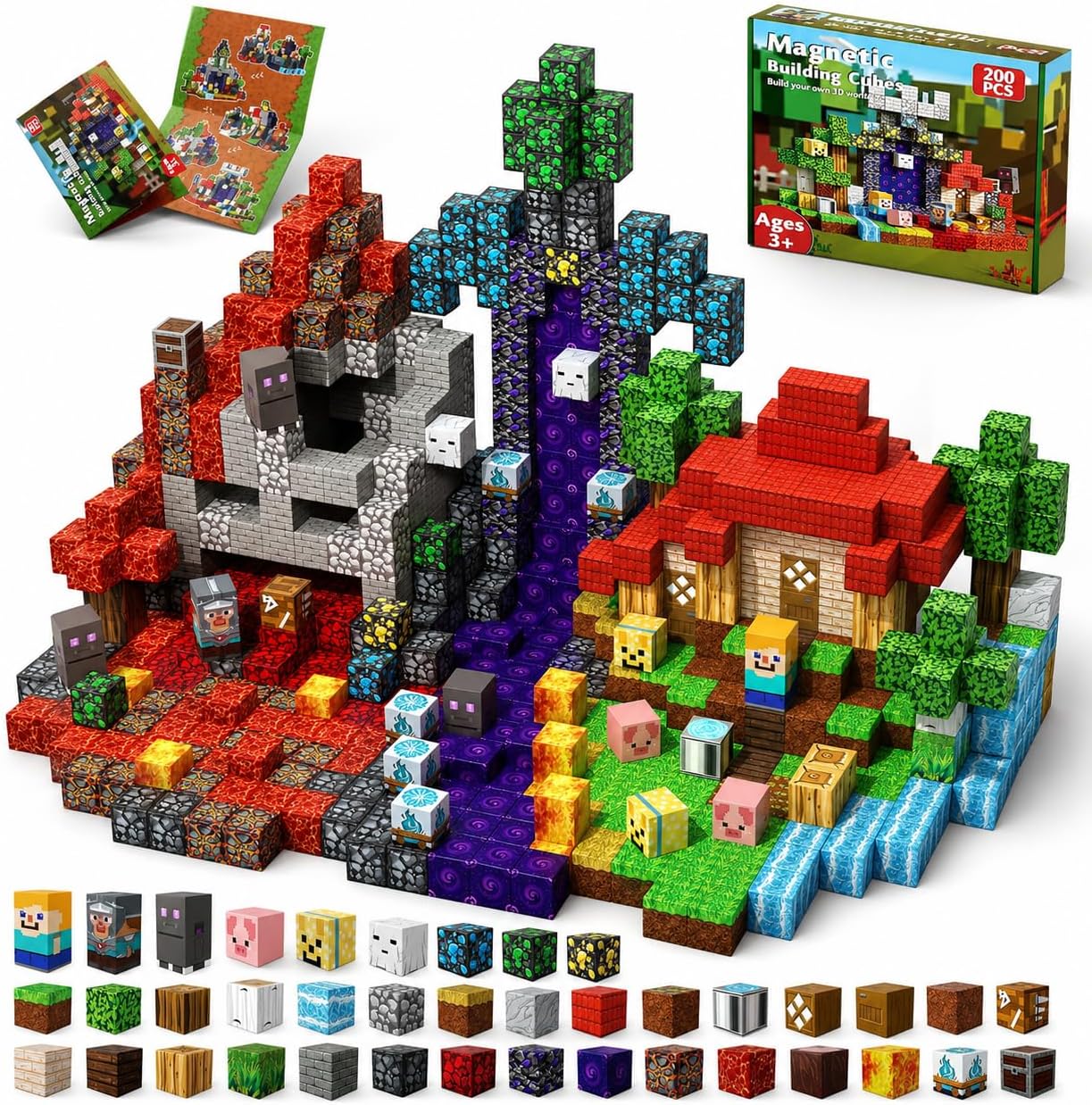 Thumbnail 6 de 300 PCS 0.8in Magnetic Blocks – Portal Theme Magnetic Building Blocks for Kids aged 3+
