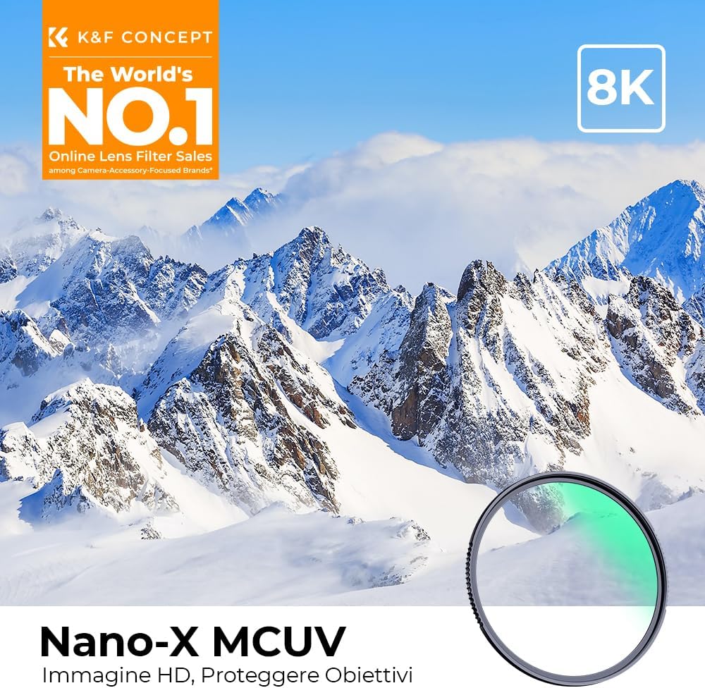 Thumbnail 1 de K&F CONCEPT Nano-Xcel 46mm Filtro di Protettivo UV in Vetro Ottico