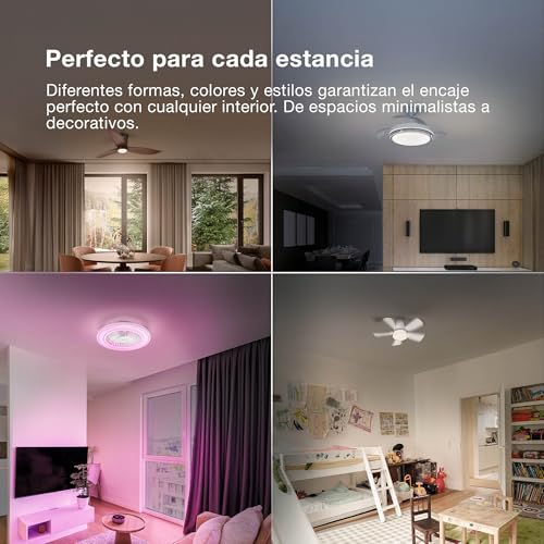 Detalle de OSRAM Ventilador de techo LED Leste 21 W blanco: luz regulable y temperatura de color ajustable