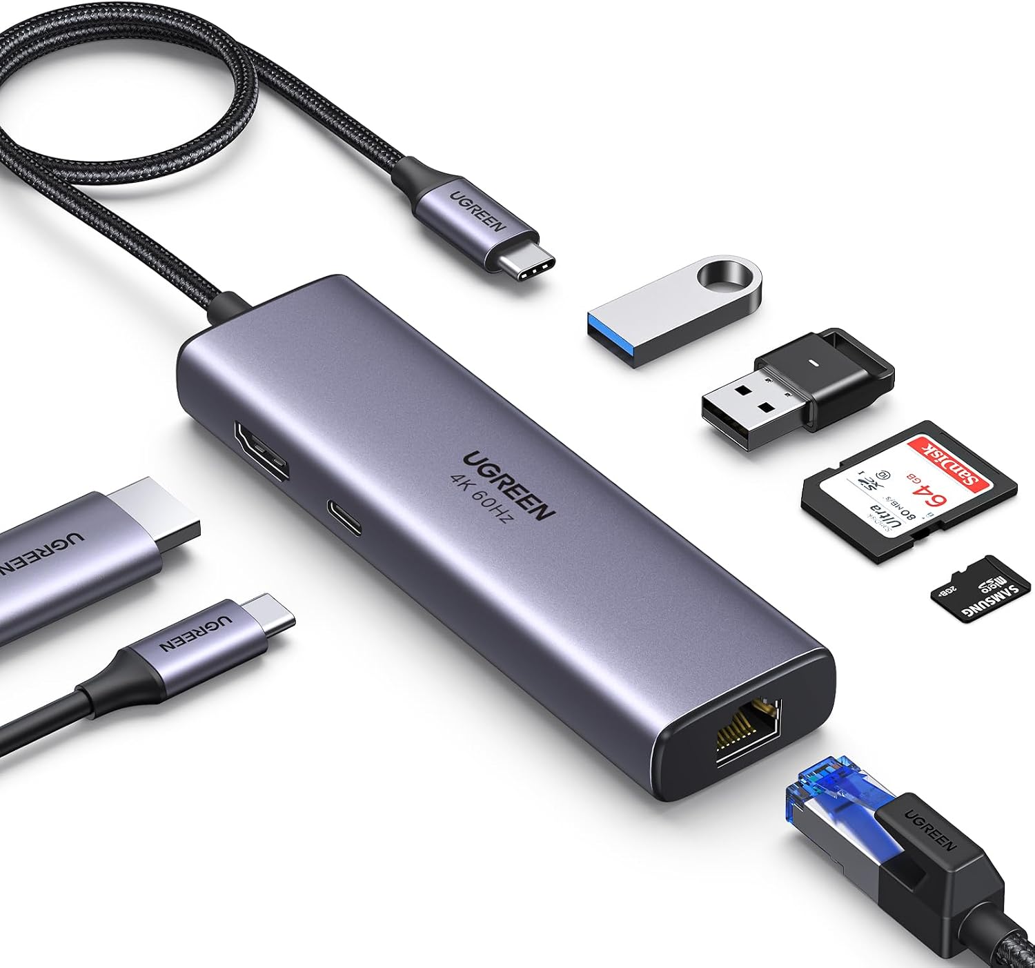 Detalle de UGREEN Revodok USB C Hub 7-in-1