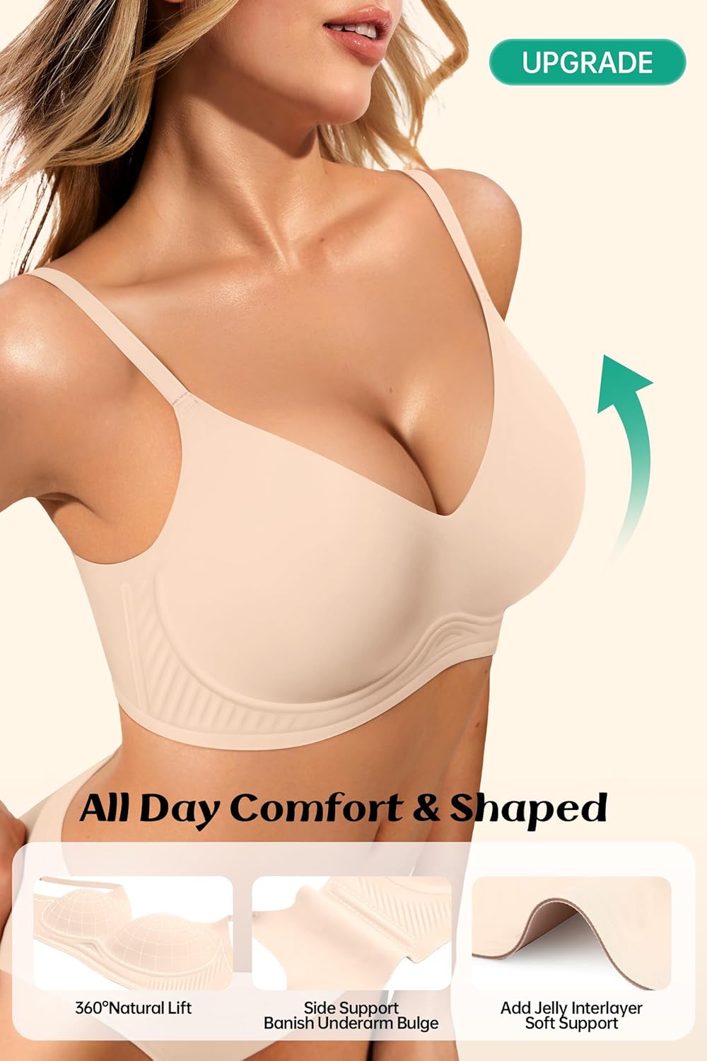 Thumbnail 1 de LetsJoli Jelly Bras Wireless T-Shirt Bra A-DD
