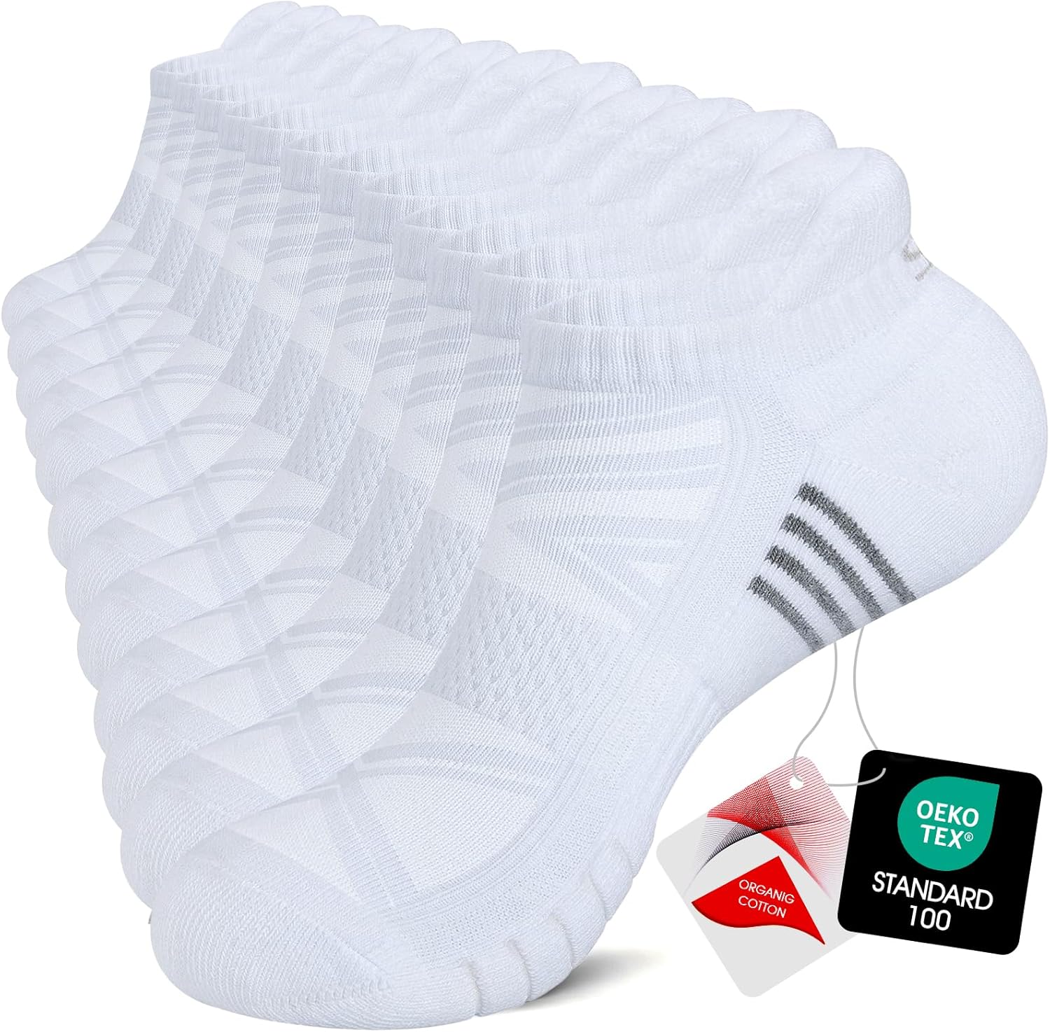 Detalle de TANSTC Unisex Running Socks – Anti-Blister Cushioned Trainers (6 Pairs)