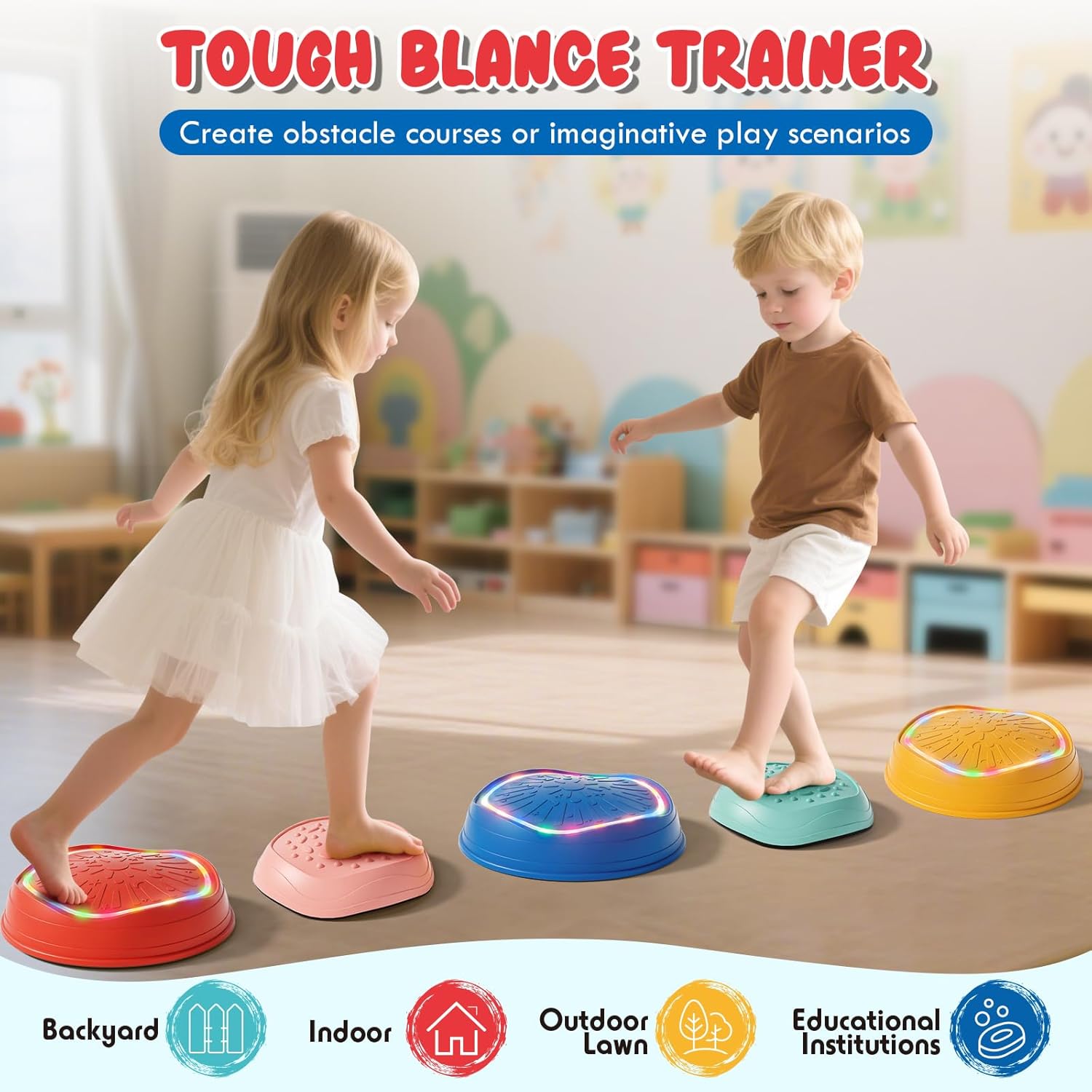 Thumbnail 5 de Lehoo Castle Light Up & Music Balance Stepping Stones – Sensory Play for Kids