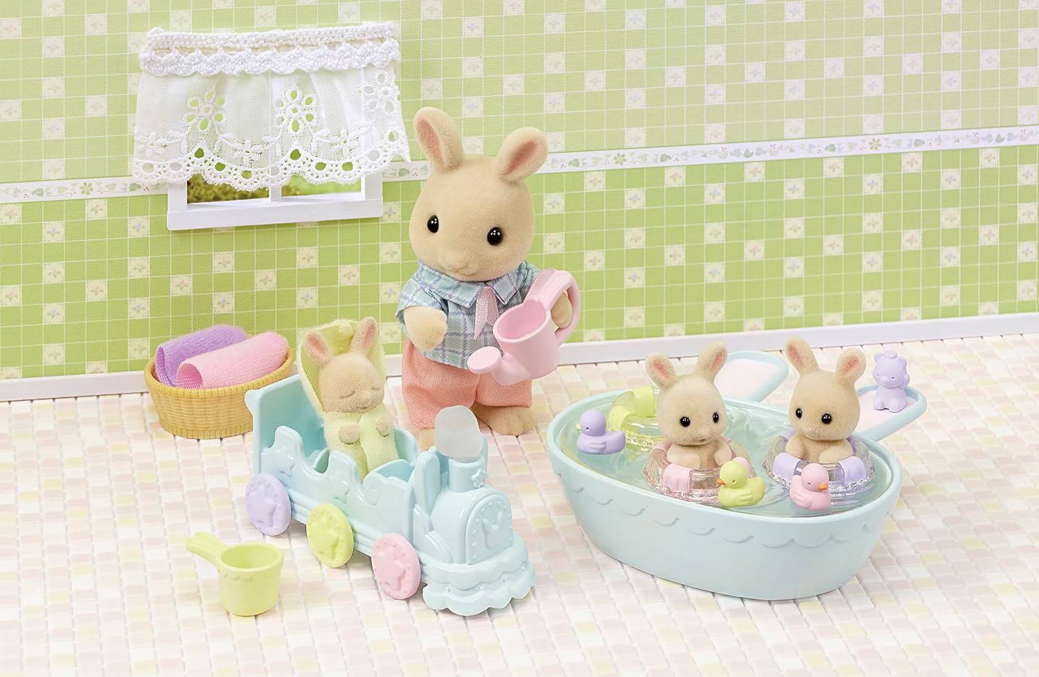 Thumbnail 3 de Sylvanian Families 5707 Triplets Baby Bathtime Set with Train and Bath Toys