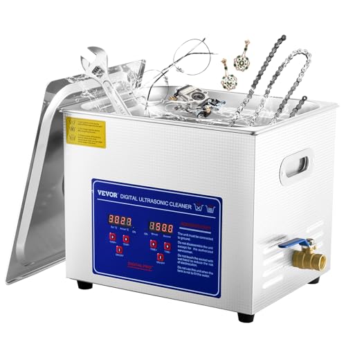 Detalle de VEVOR Limpiador ultrasónico 10L con temporizador y control de temperatura – 240 W, acero inoxidable 304
