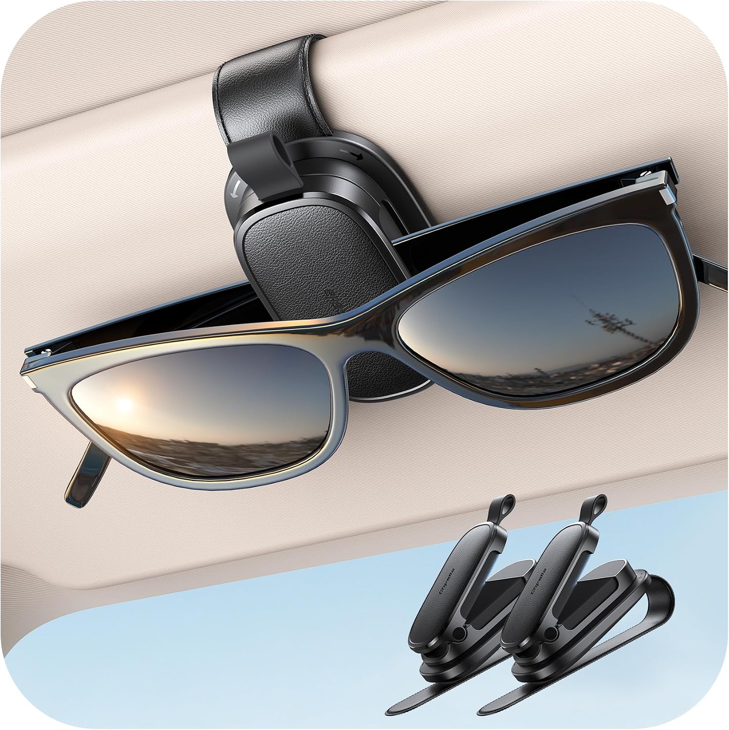 Detalle de Chfeila Car Sunglasses Holder, 2-Pack