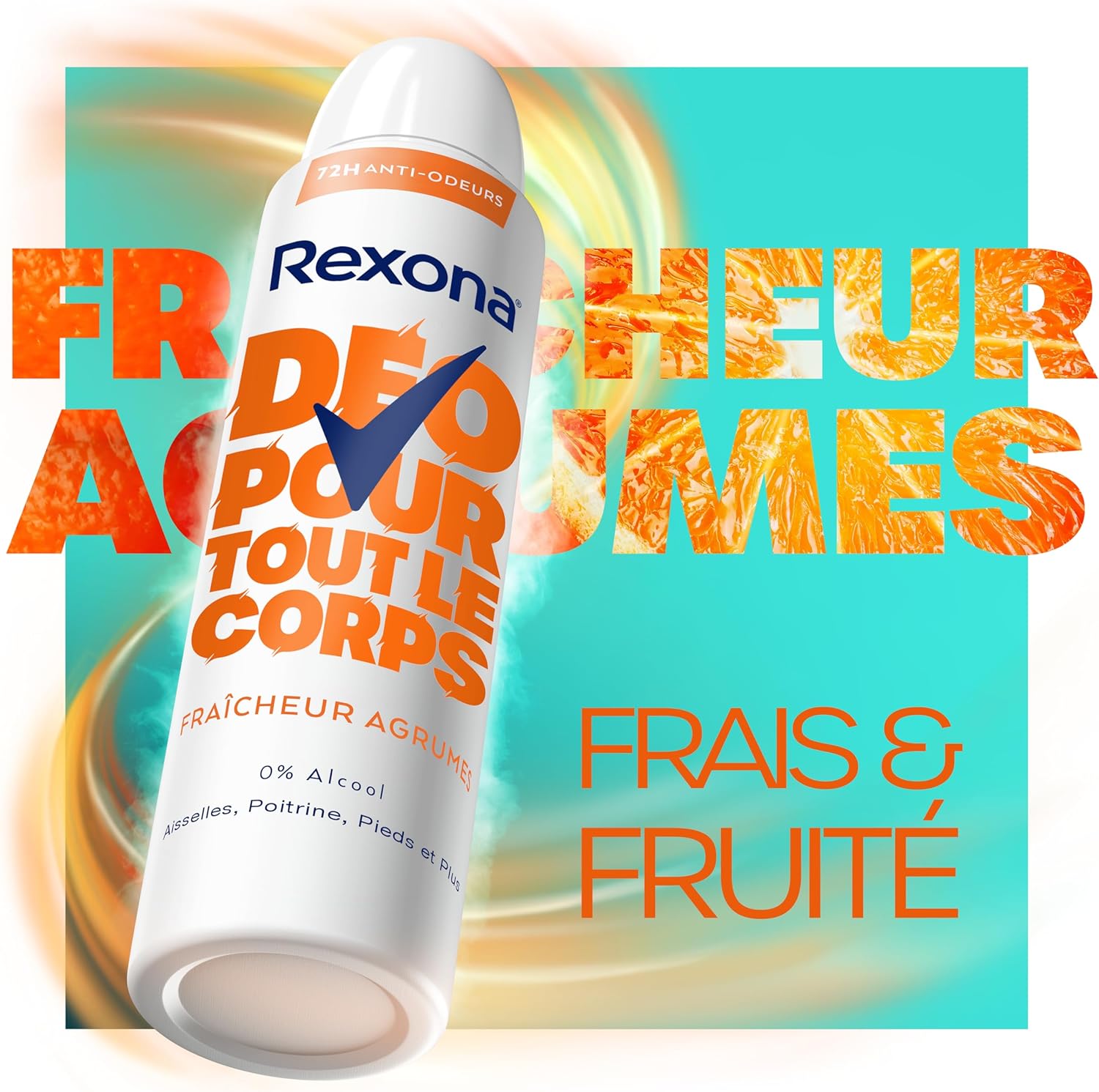 Detalle de Rexona Déodorant spray 72h Fraîcheur Agrumes 2×150ml