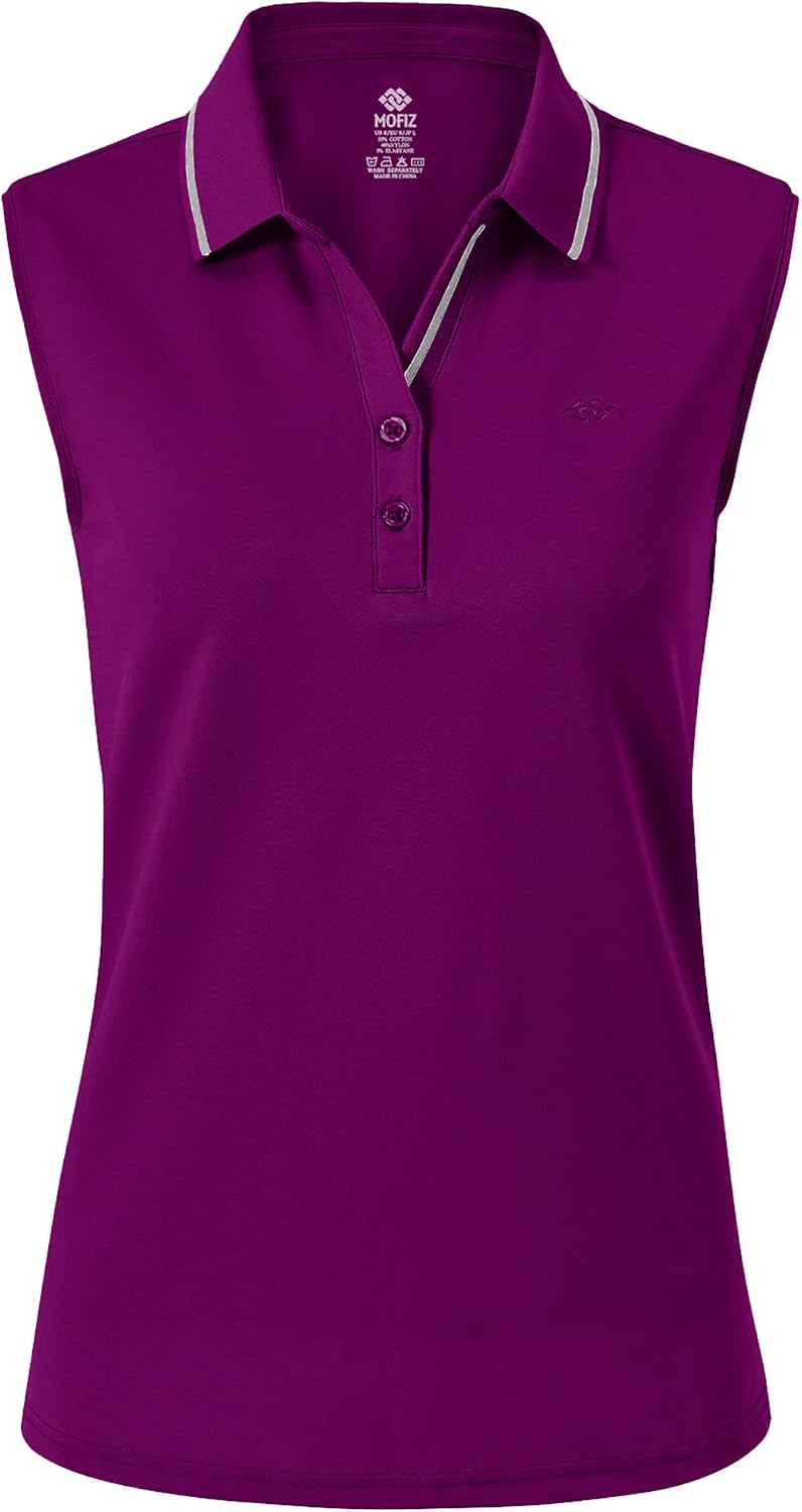 Detalle de MoFiz polo femme sans manches respirant pour sport, travail et loisirs