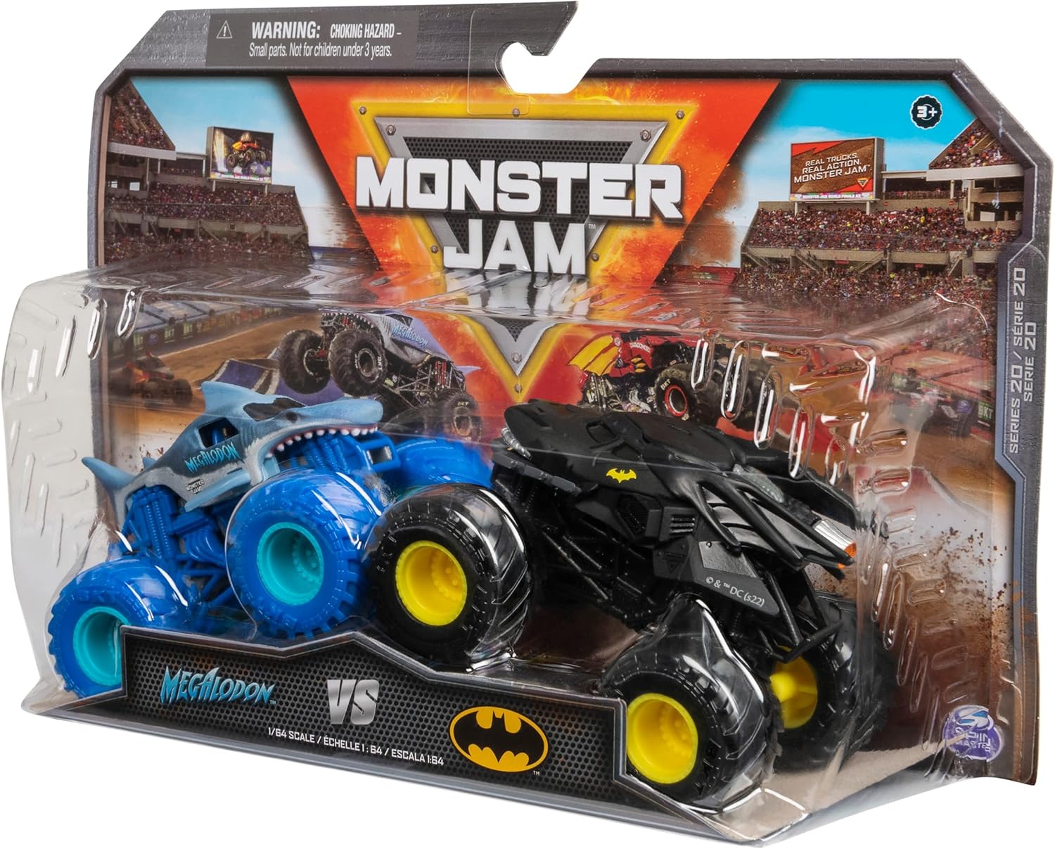 Thumbnail 5 de Monster Jam - Confezione da Due Originali Batmobil vs. Megalodon in Scala 1:64