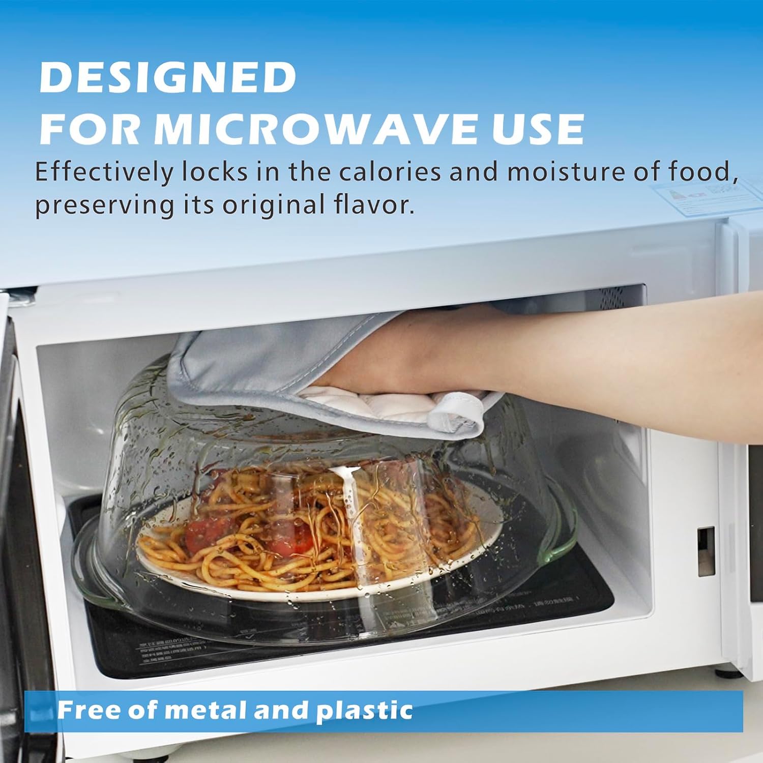 Detalle de Tall Glass Microwave Splatter Cover 10in 🍽