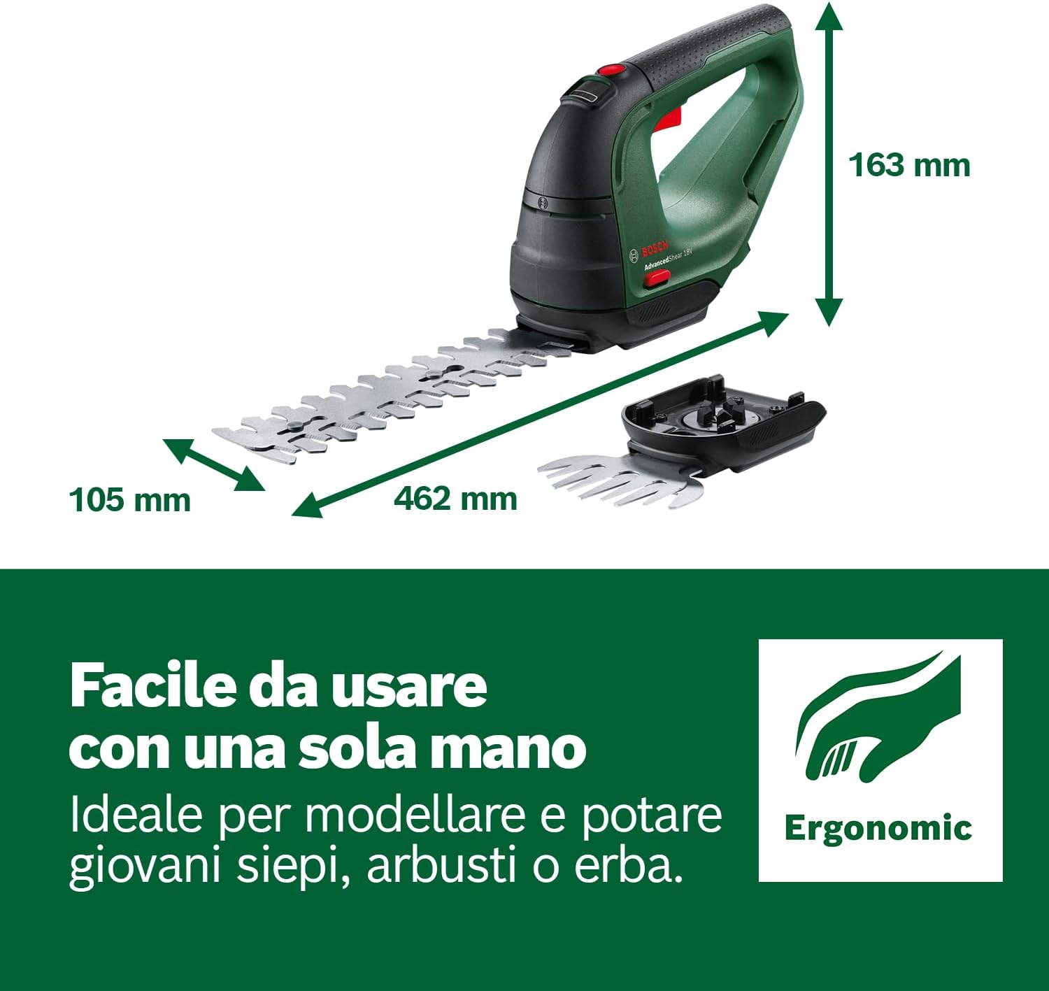 Thumbnail 5 de Bosch Home and Garden AdvancedShear 18V-10 a batteria per erba (sistema Multi-click)