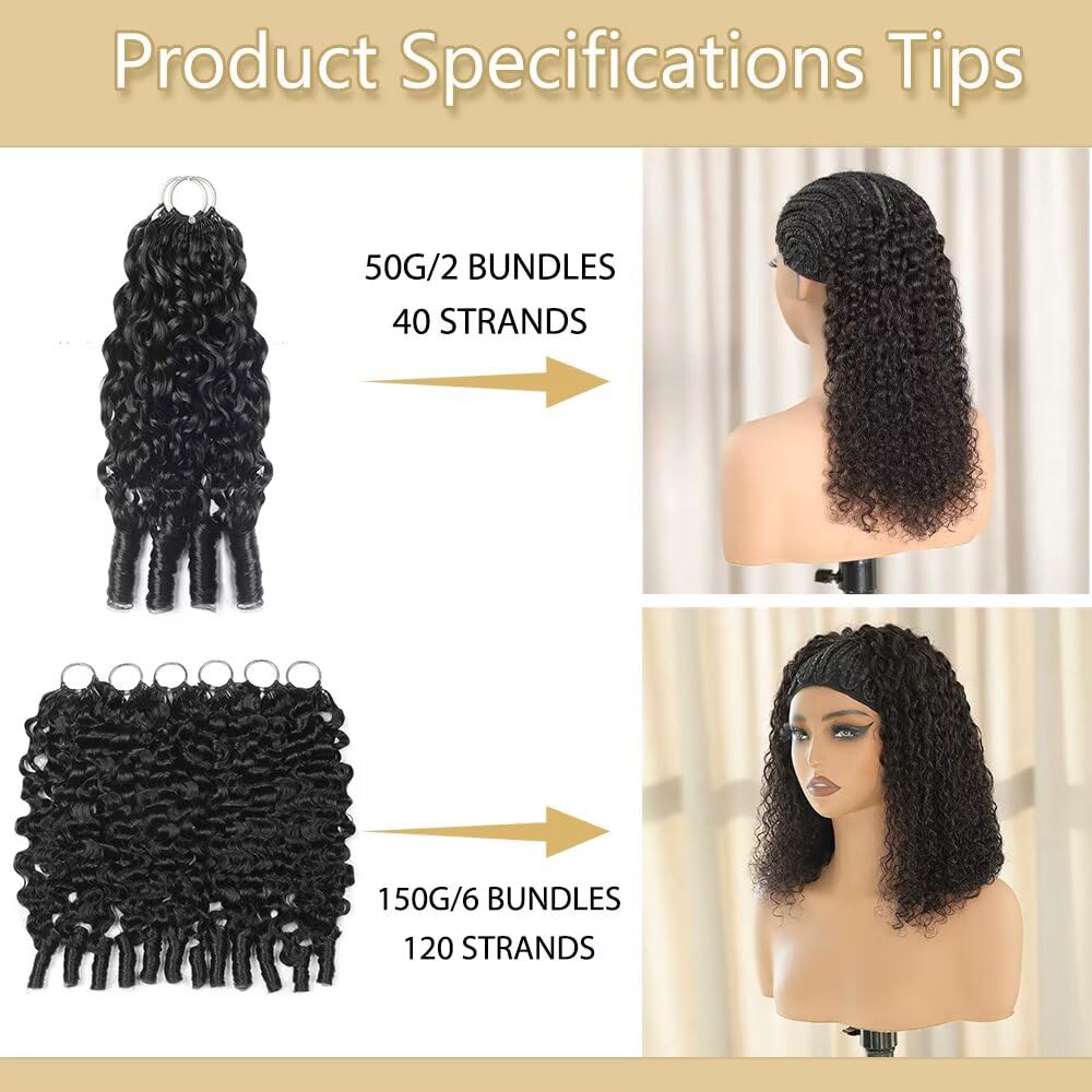 Thumbnail 1 de Burmese Curly Human Crochet Hair (18 inch) 150g Pre-Separated Feather Crochet Bundles for Black Women