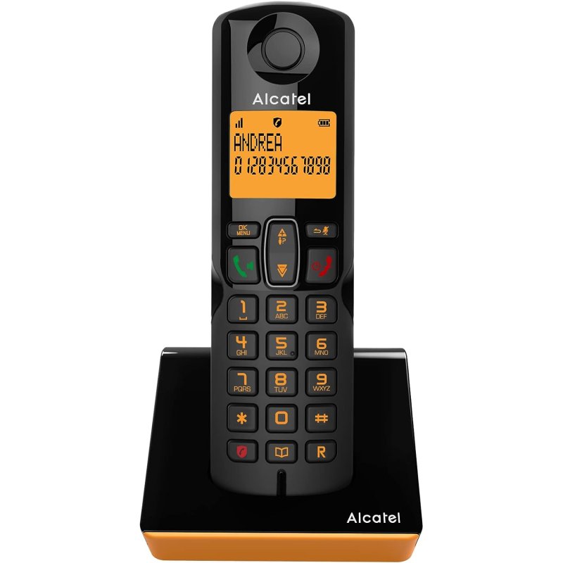 Detalle de Alcatel S280 Duo teléfono inalámbrico DECT, negro/naranja ☎