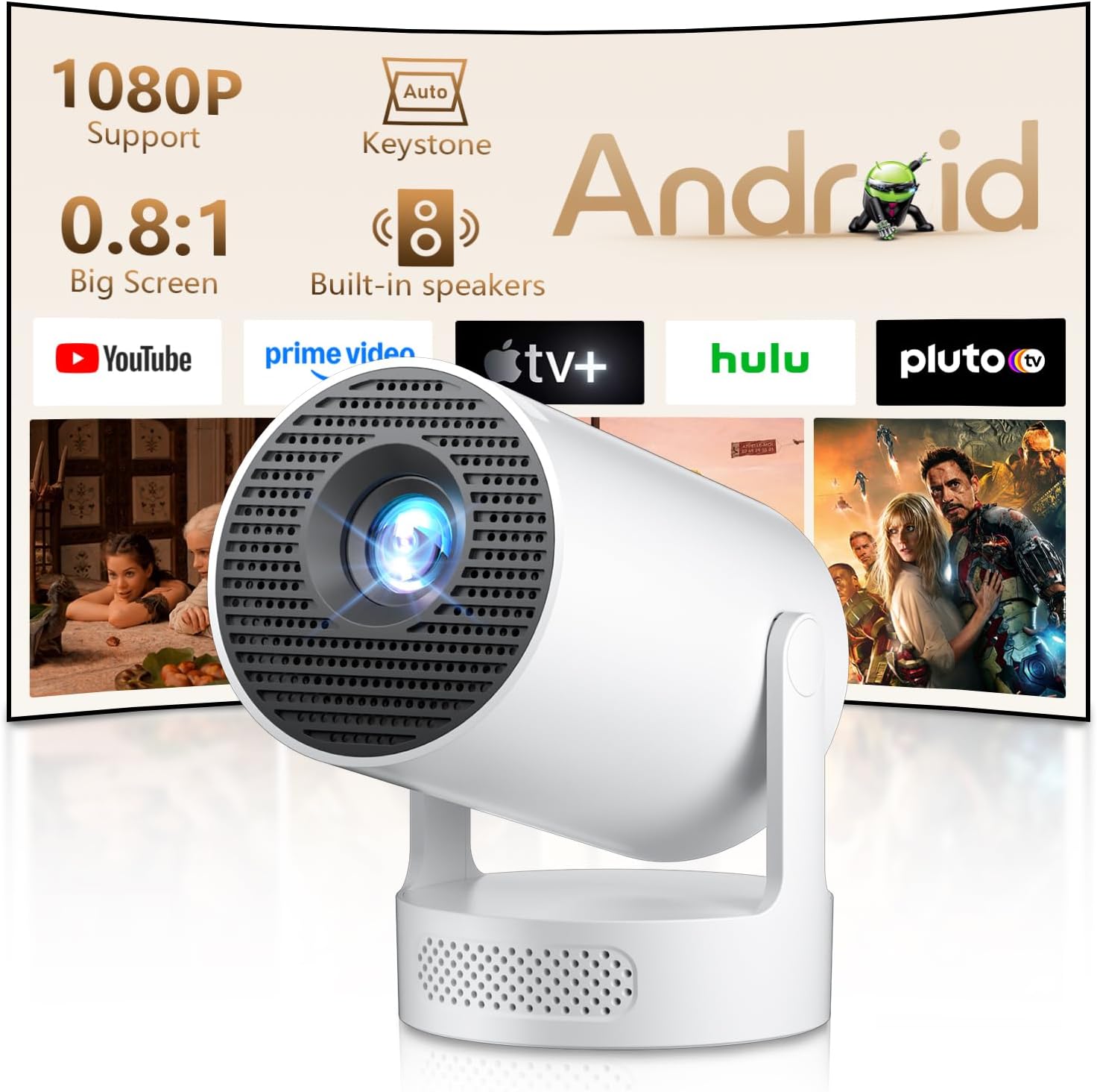 Detalle de ZDSSY Mini Beamer 4K Kompakter Projektor