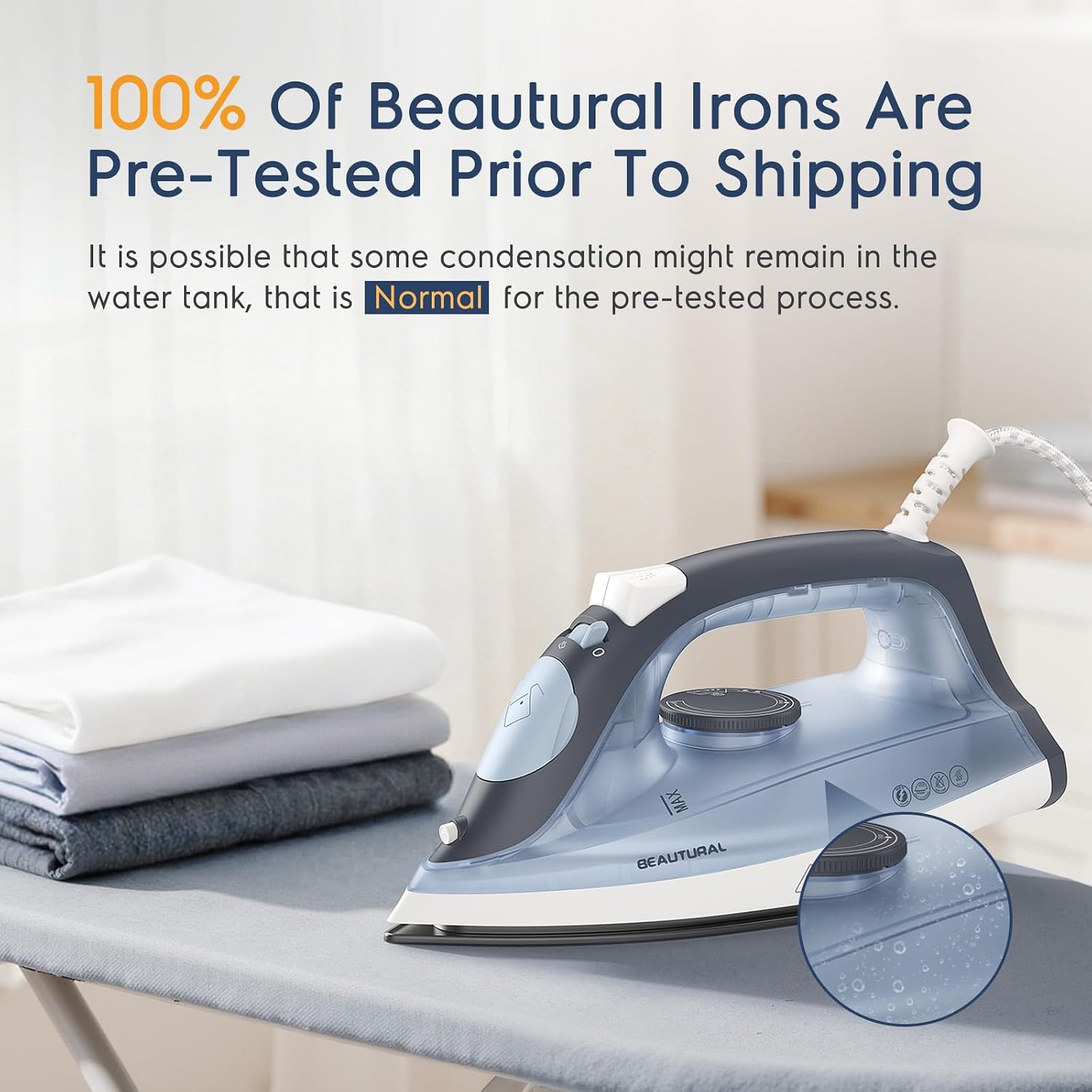 Thumbnail 6 de BEAUTURAL Steam Iron for Clothes – Lightweight, Non-Stick Soleplate & Burst of Steam