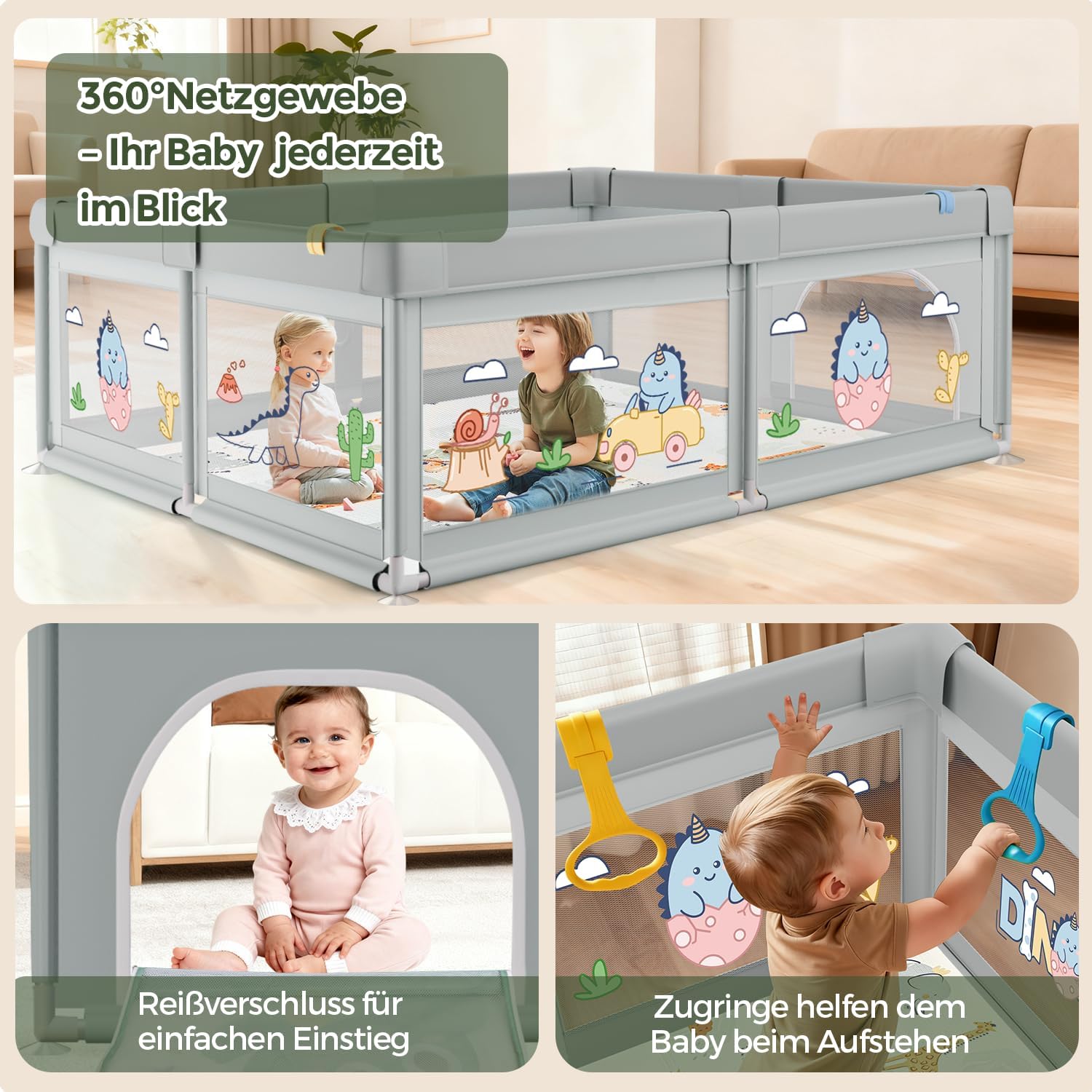 Thumbnail 5 de SOFTHOM Box Bambini 150x180 con Tappeto: recinto di gioco sicuro e pratico per casa e viaggio