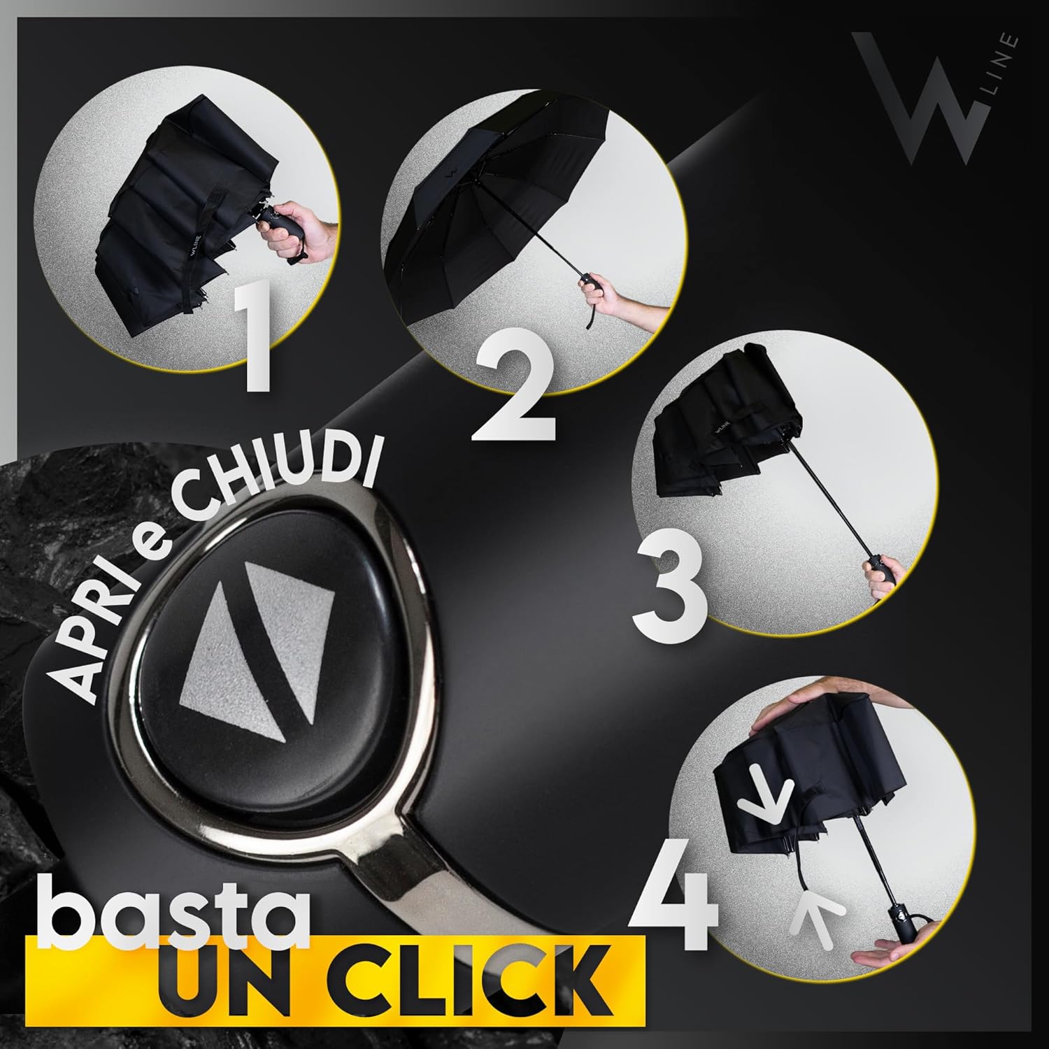 Thumbnail 3 de WLine Wind Ombrello Pieghevole antivento 104 cm ☔