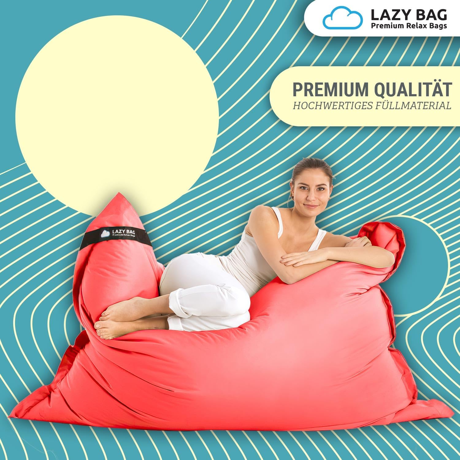 Thumbnail 2 de LAZY BAG Pouf géant classique XXL 140 x 180 cm — coussin 2 en 1 pour intérieur et extérieur