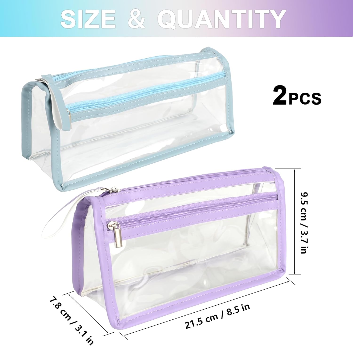 Thumbnail 2 de PVC Clear Pencil Case 2-pack, see-through, water-resistant ✏️