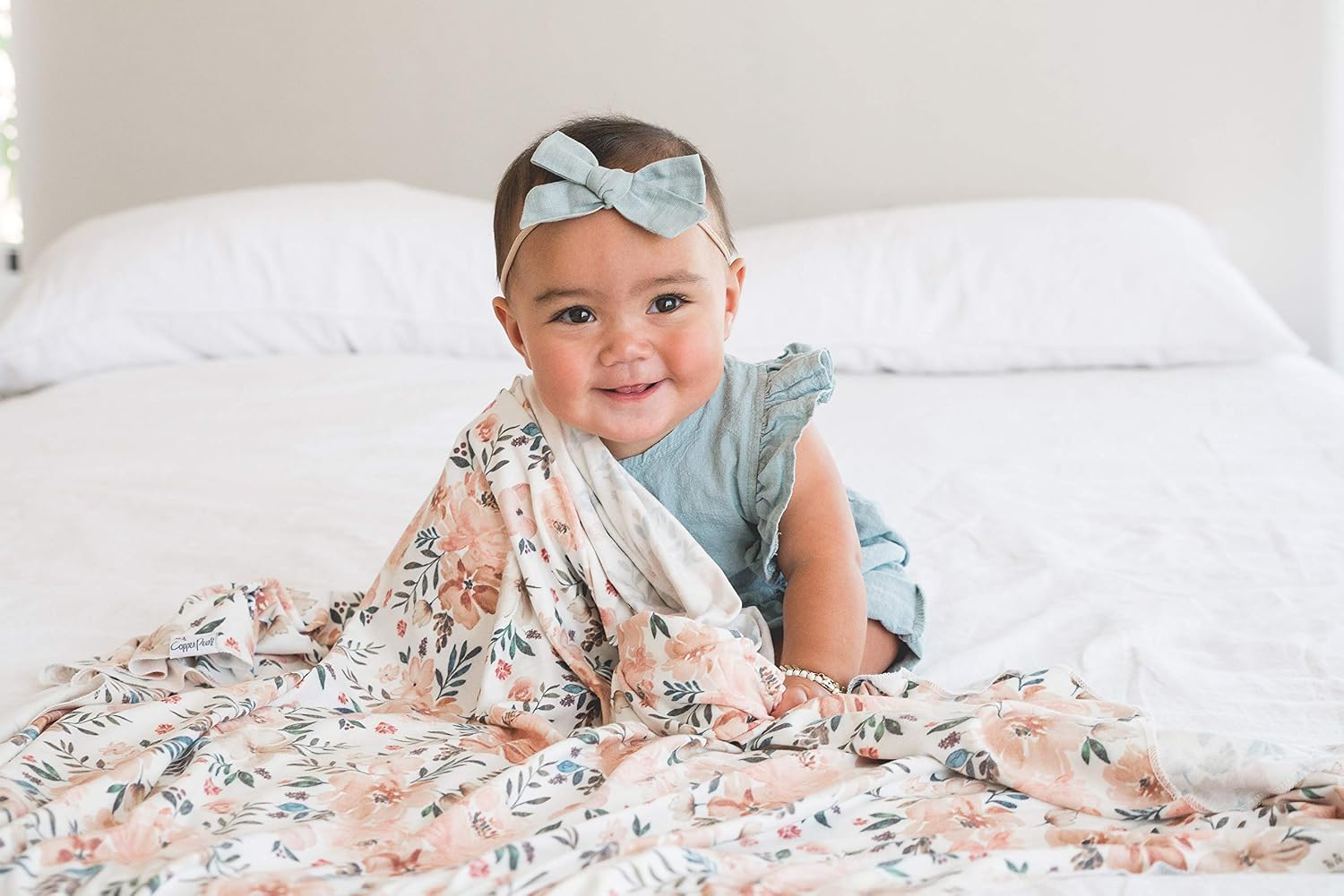 Detalle de Copper Pearl knit baby swaddle blanket, Large
