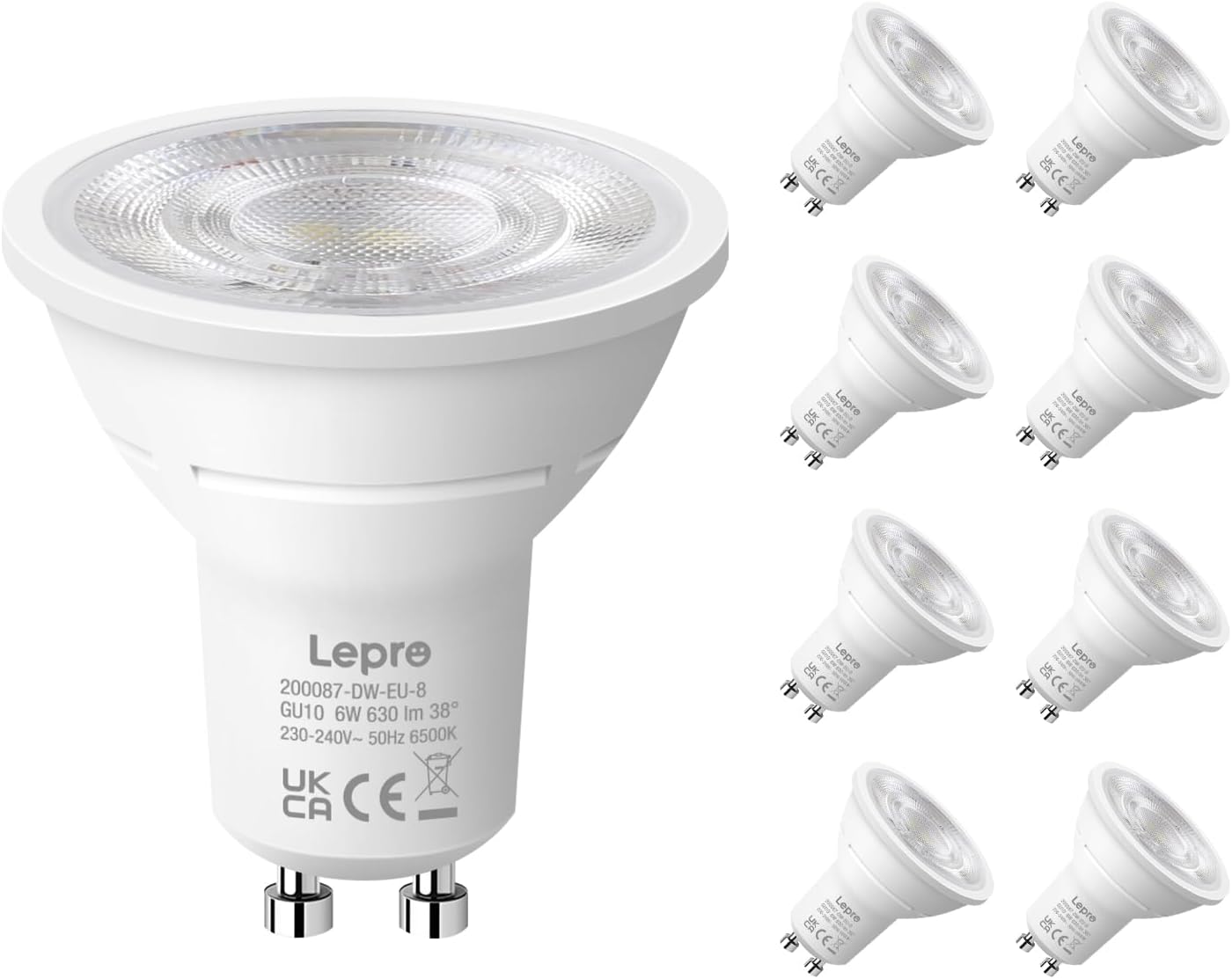 Detalle de Lepro GU10 LED Bulbs 6W 630LM 8 Pack