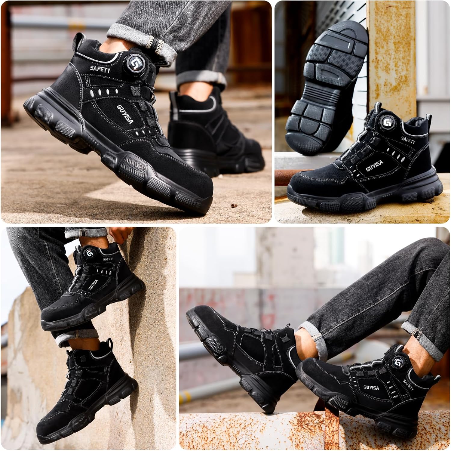 Thumbnail 1 de GUSAYEX Work Boots: Steel Toe, Kevlar Midsole and Rotation-Lace Design for Men and Women
