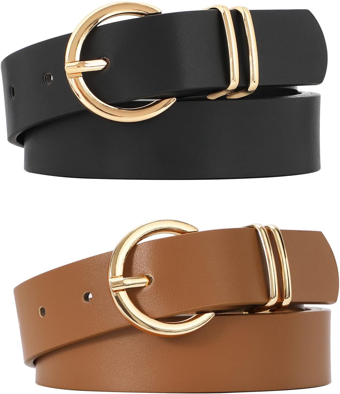 Detalle de VONMELLI leather belt 2 pack 1.1 inch