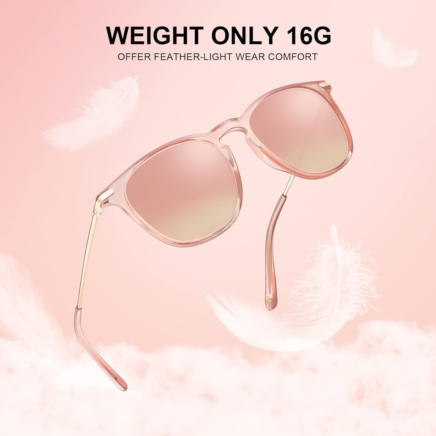 Thumbnail 4 de TSEBAN Vintage Polarisierte Damen-Sonnenbrille mit Blaulichtfilter – Acetat-Rahmen, UV 400