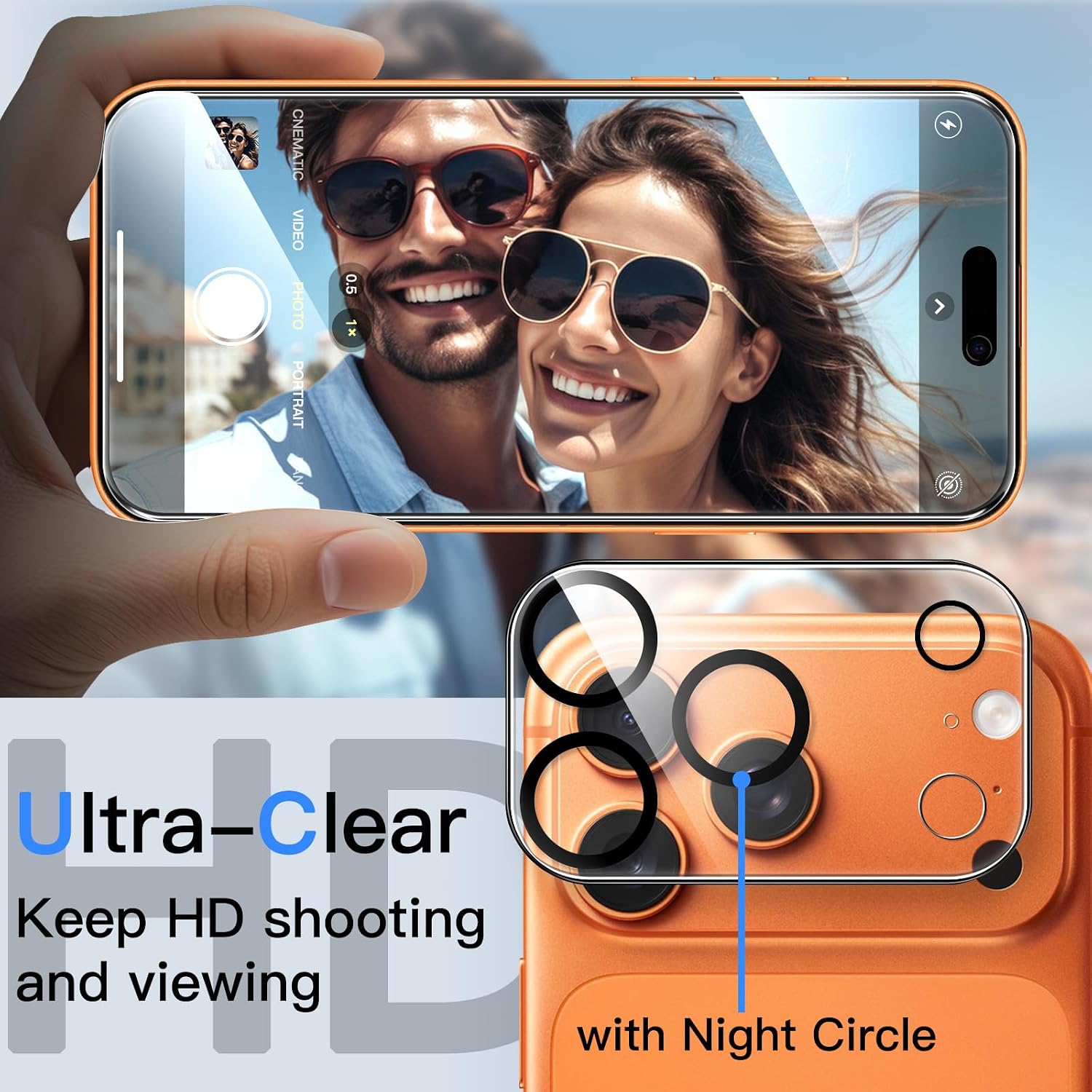 Detalle 2 de JETech Sichtschutz Schutzfolie für iPhone 17 Pro Max 6,9 Zoll – mit Kameraschutz & Installationswerkzeug, 2er-Set