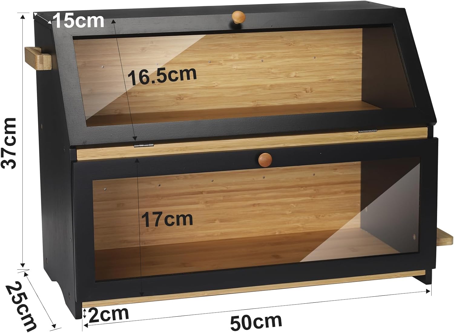 Thumbnail 4 de Leader Accessories Double Decker Bamboo Bread Bin 2-Layer