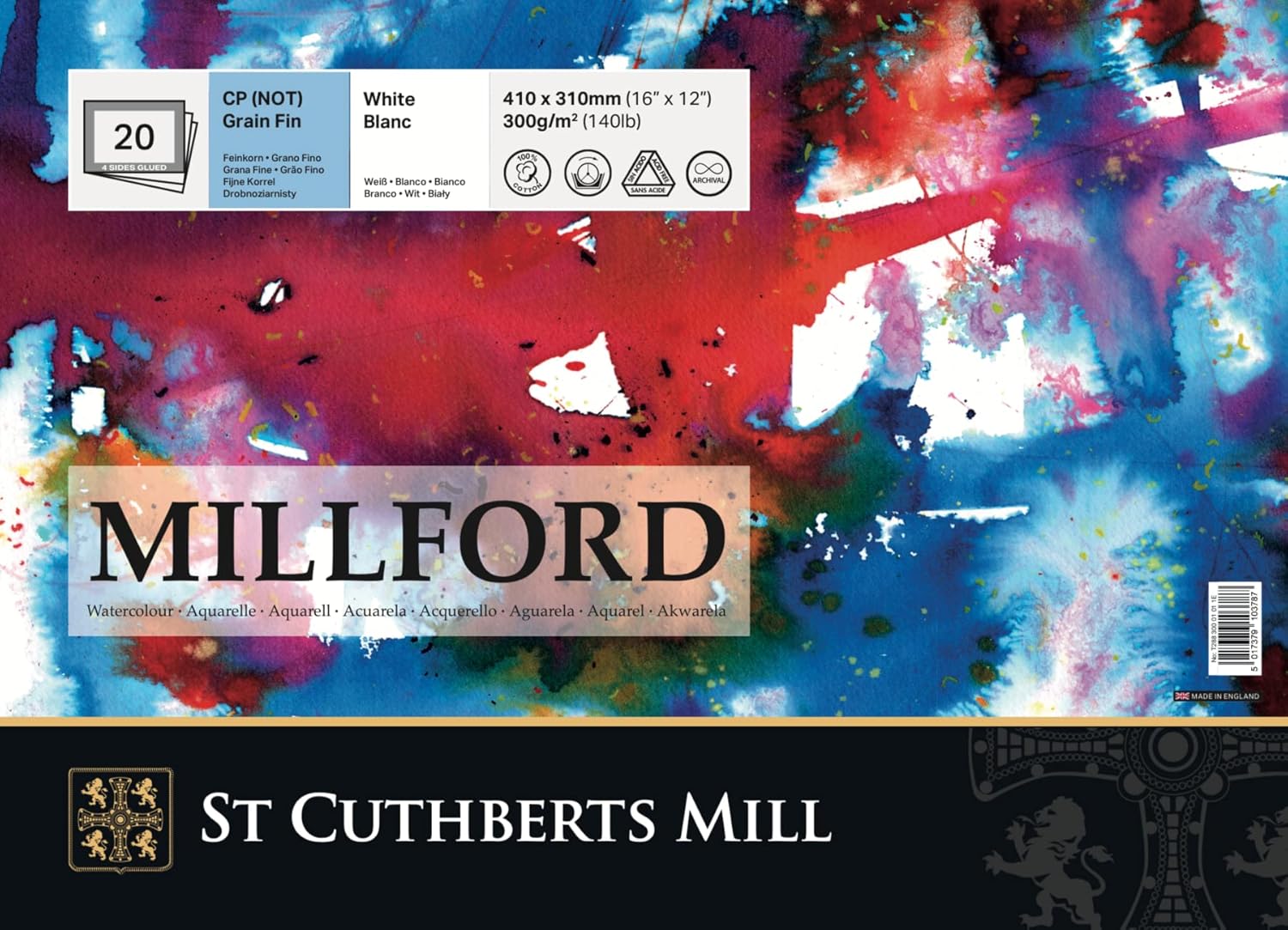 Thumbnail 4 de SAUNDERS WATERFORD SERIES ST Cuthberts Millford blocco carta per acquerello 31x23 cm, 20 fogli, 300 g/m², grana fine