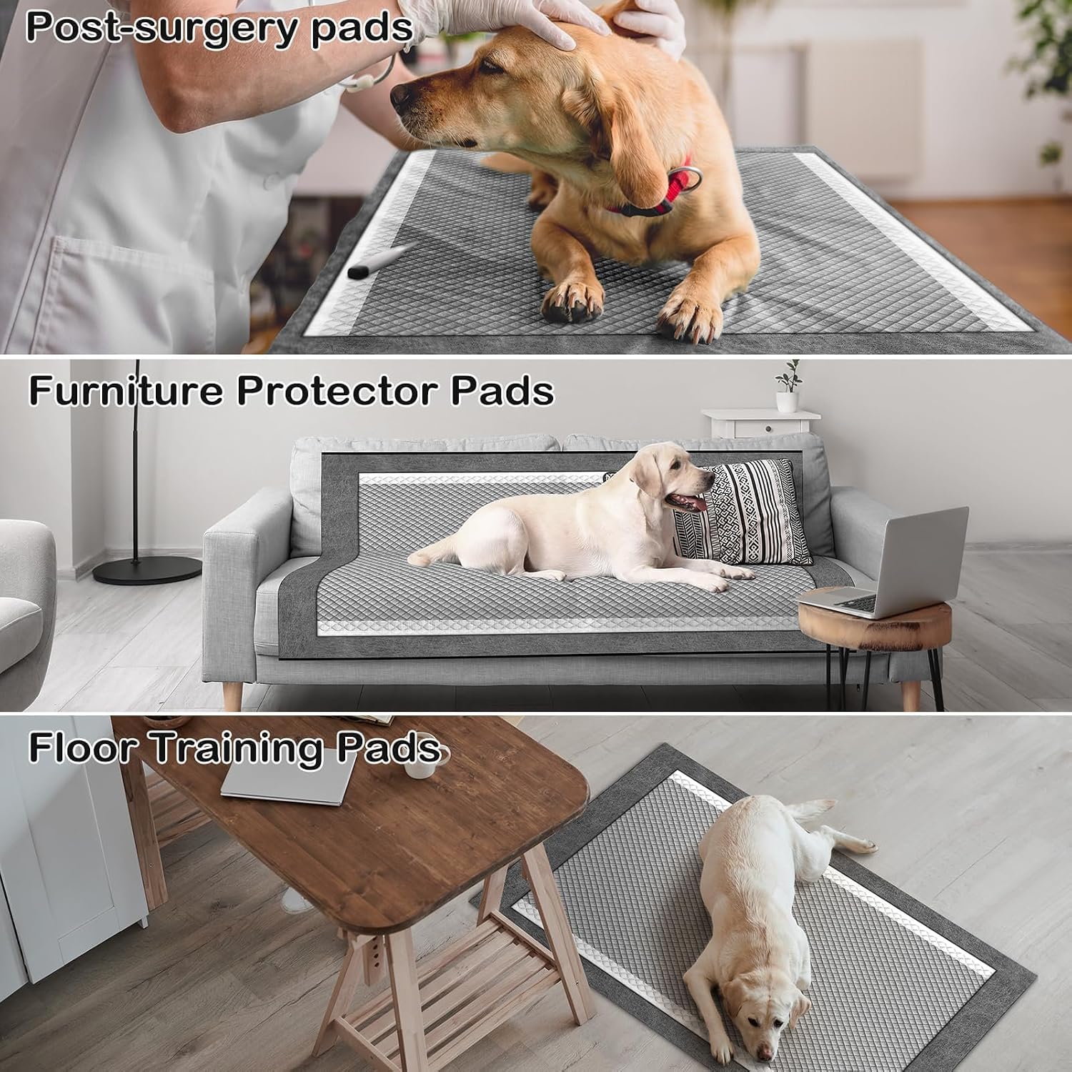 Thumbnail 6 de MIZOK Charcoal Puppy Pads 71x86cm training