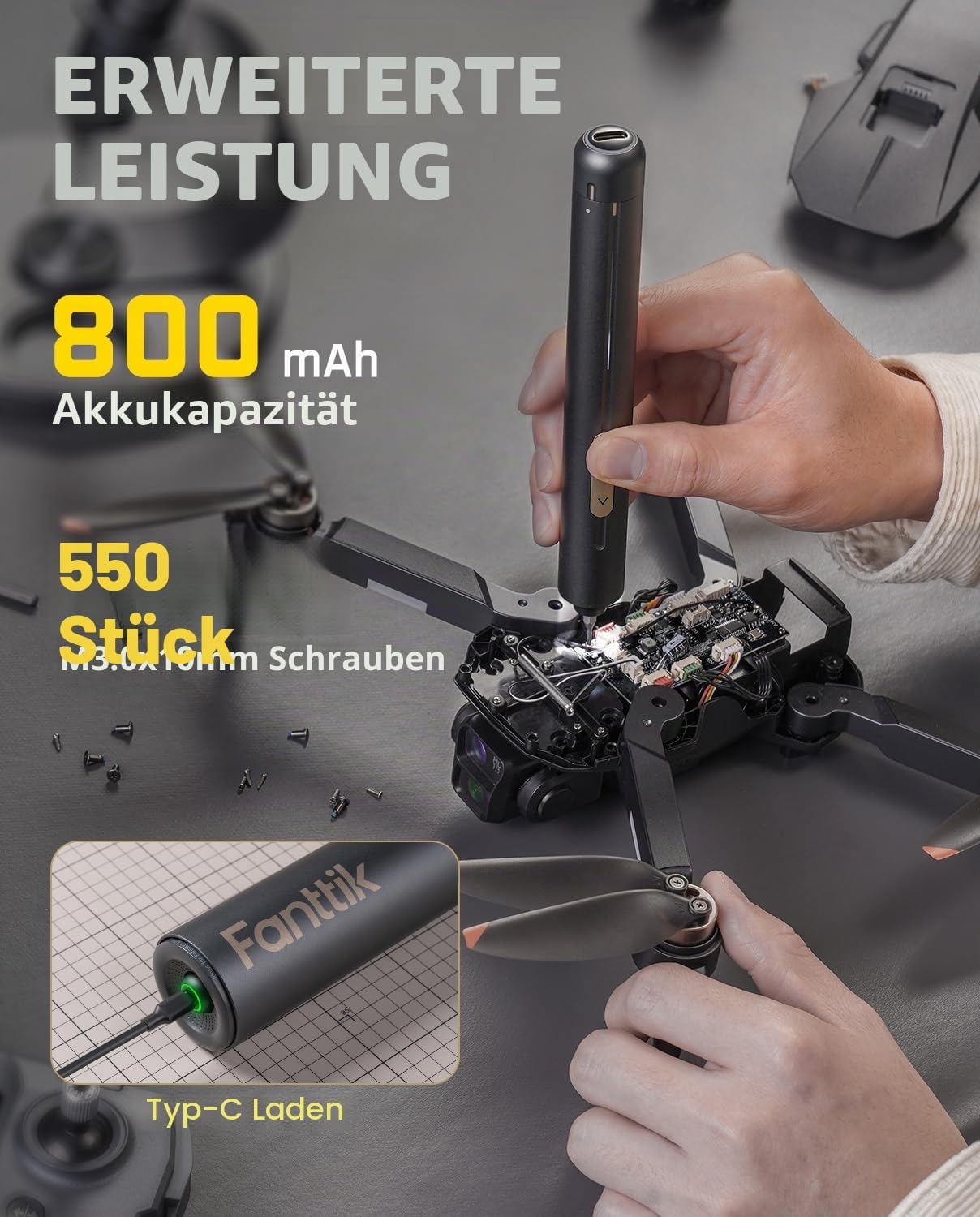 Detalle 2 de Fanttik E2 Ultra Mini Elektro Schraubendreher 50-in-1