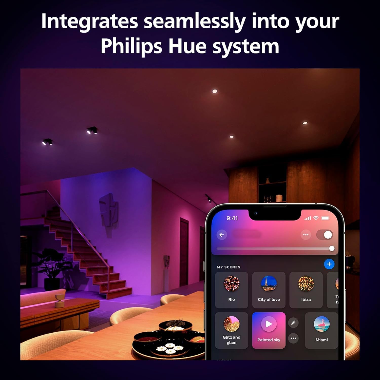 Thumbnail 2 de Philips Hue GU10 – Smart LED Spotlight (3-Pack) White and Colour Ambiance