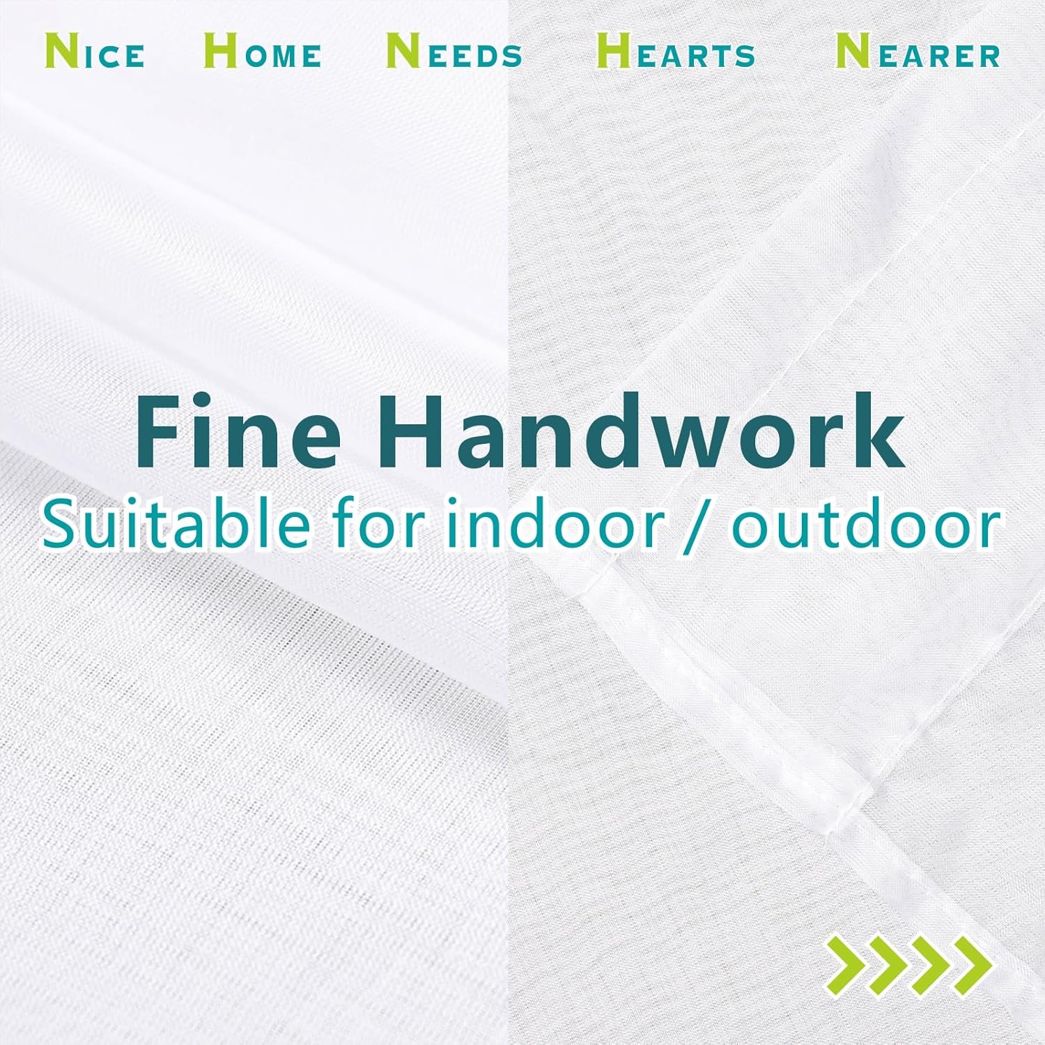 Detalle de NHNHN Nano Material Coated Voile Sheer Curtains: 2 Panels, 52" Wide x 84" Drop, White