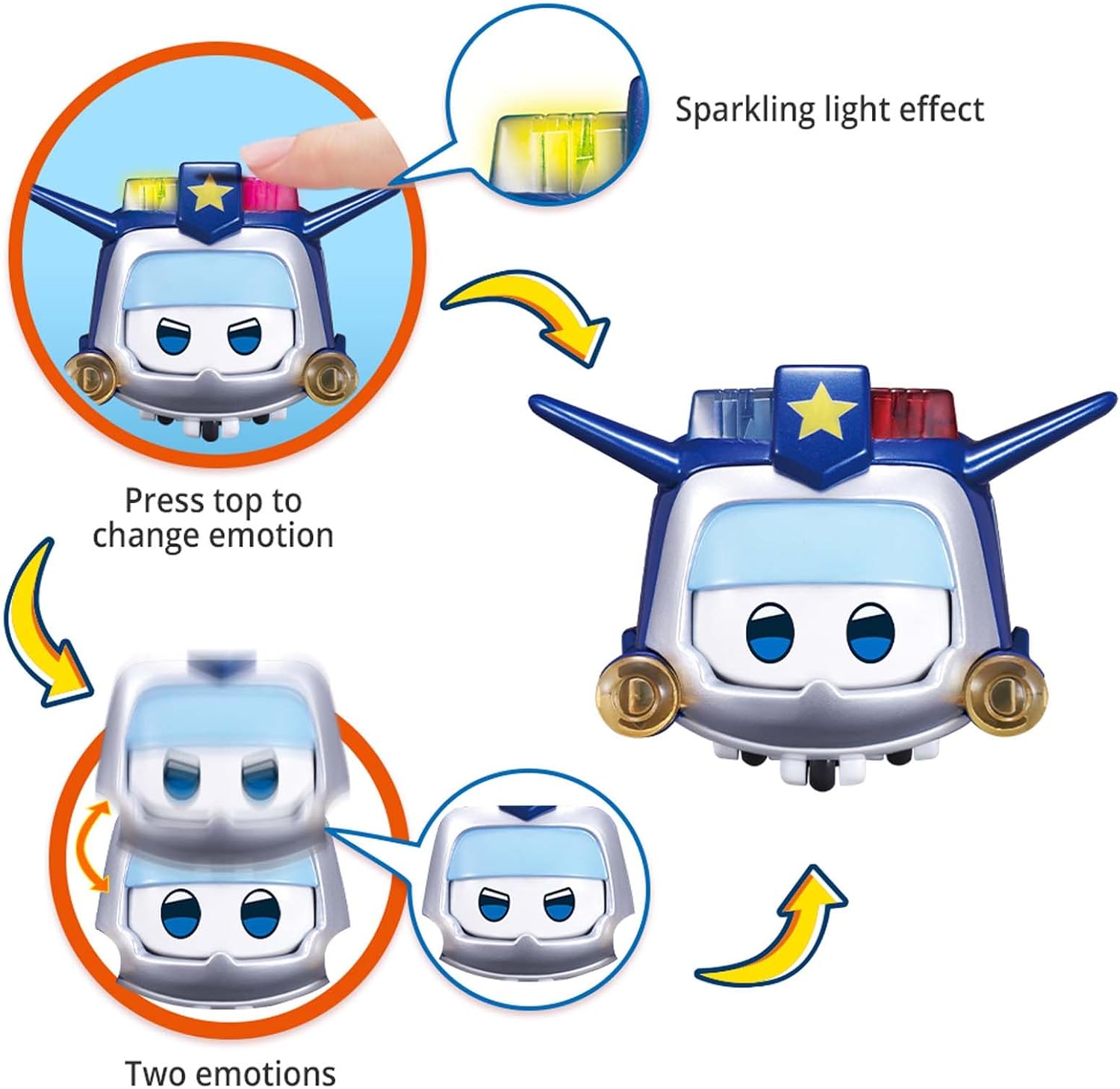 Detalle 2 de Super Wings Paul & Super Pet Paul: 2‑in‑1 Transformationsflugzeug 12,7 cm – Roboter zu Flugzeug