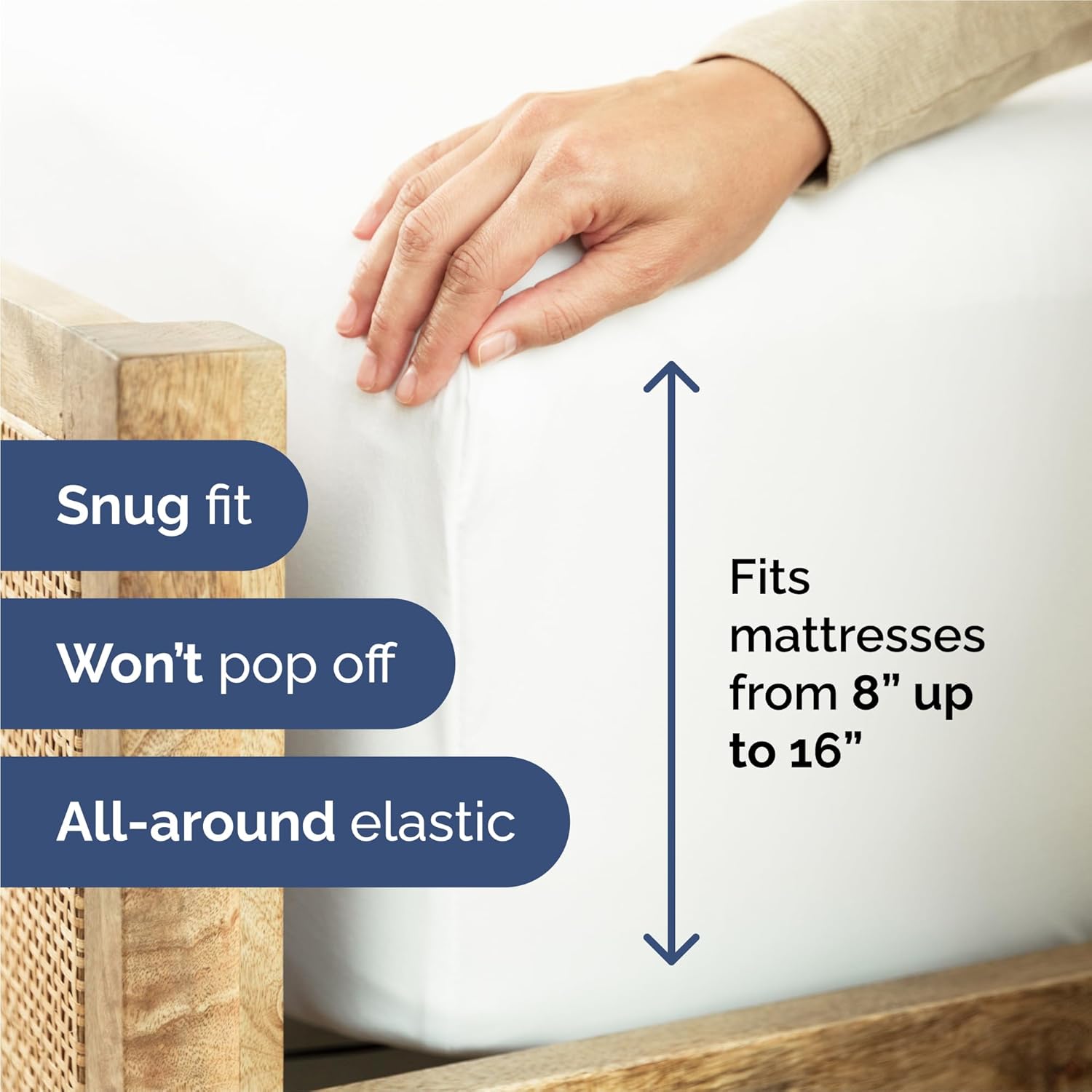 Thumbnail 2 de Split King Sheets Set (7-Piece) by CGK Unlimited — 4 Pillowcases, 1 Flat & 2 Fitted Sheets in White
