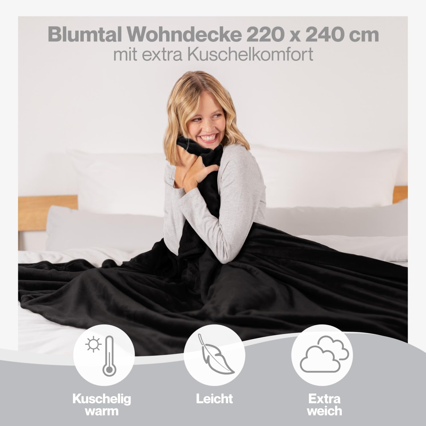 Thumbnail 3 de Blumtal Kuscheldecke flauschig 220x240 cm