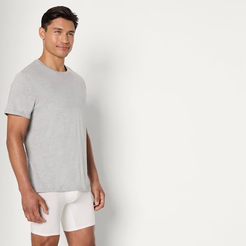 Detalle 2 de Amazon Essentials Magliette Intime Girocollo Uomo – 6 pezzi, taglia M, medio grigio mélangé/bianco