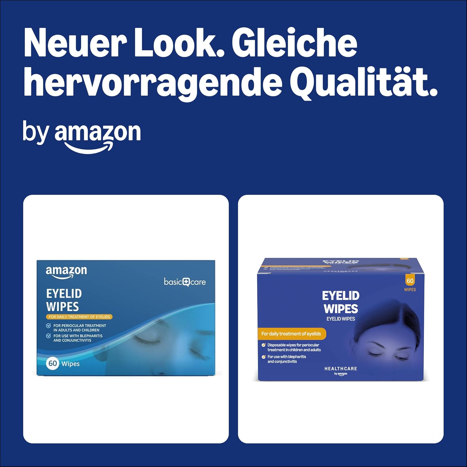 Thumbnail 1 de Healthcare by Amazon Augenlid-Reinigungstücher – 60 Stück, ohne Duftstoffe
