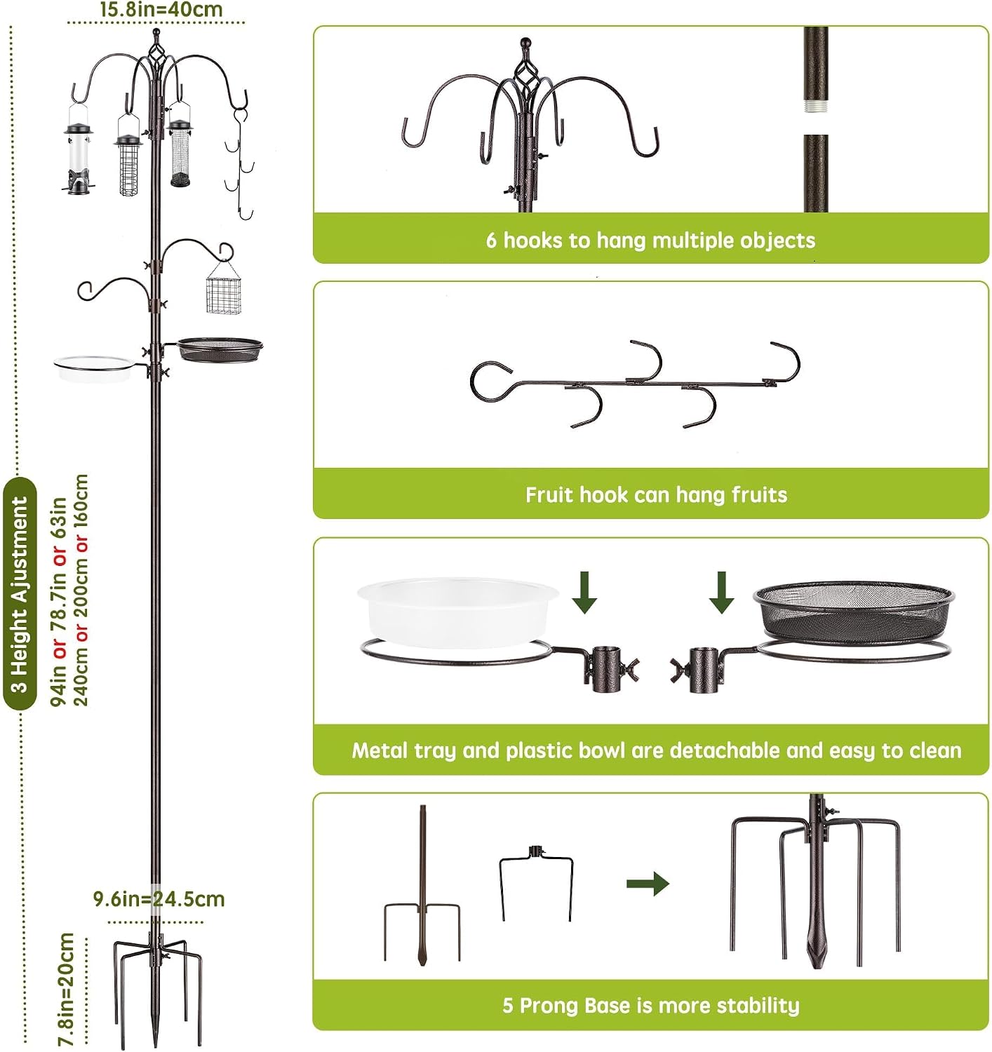 Detalle de MIXXIDEA Bird Feeder Station Kit 238 cm pole