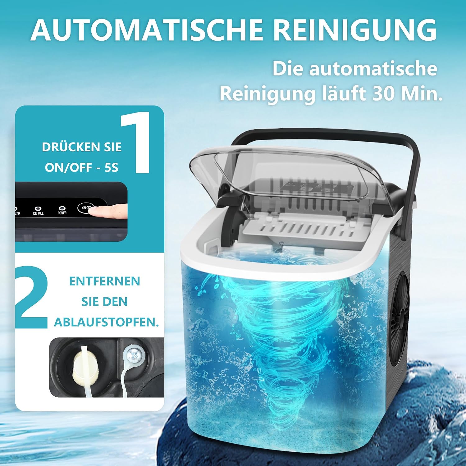 Thumbnail 6 de EUHOMY Eiswürfelmaschine Klein 9 Würfel
